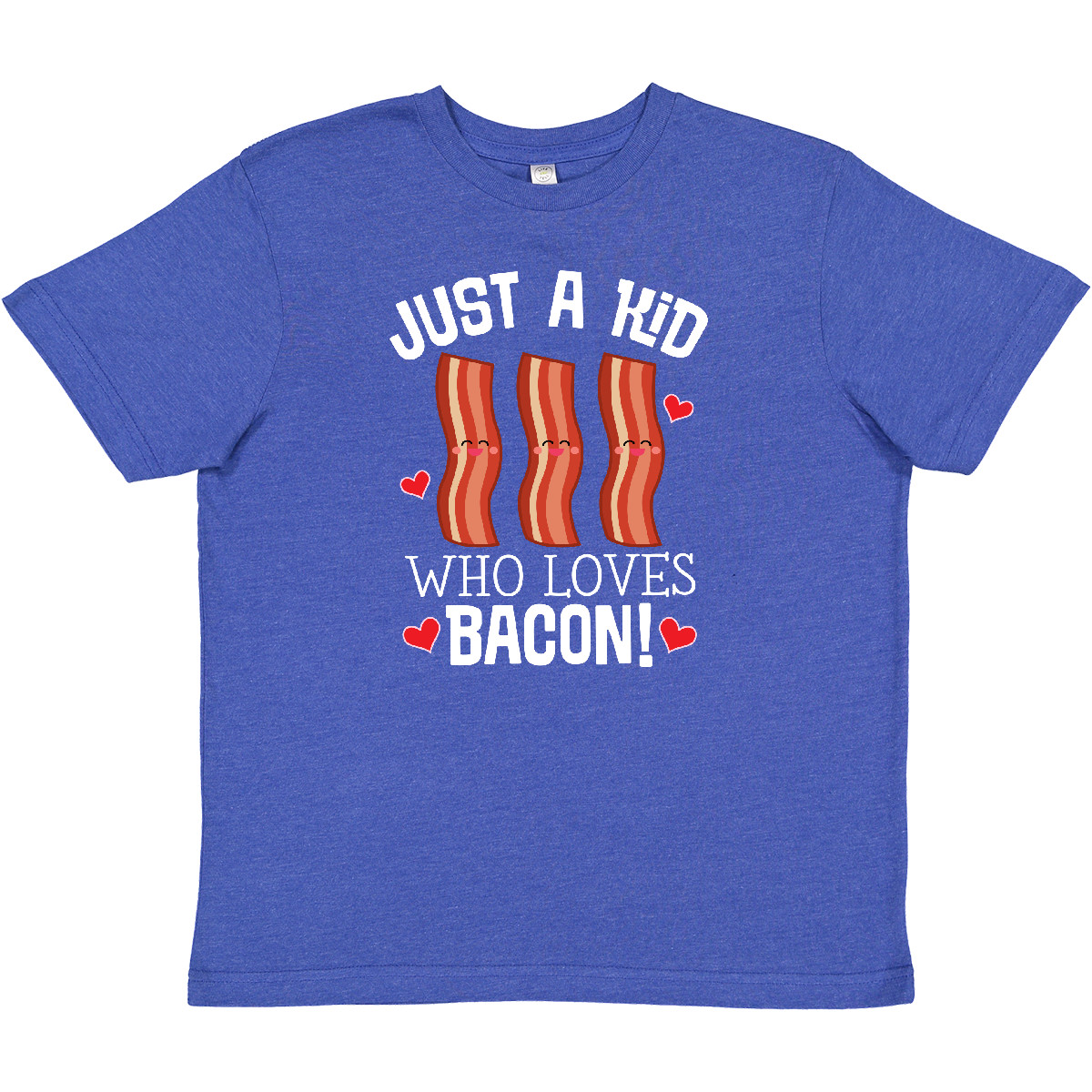 Inktastic Just A Kid Who Loves Bacon Youth T-Shirt Breakfast Food Tee Kids Child - Picture 10 of 10