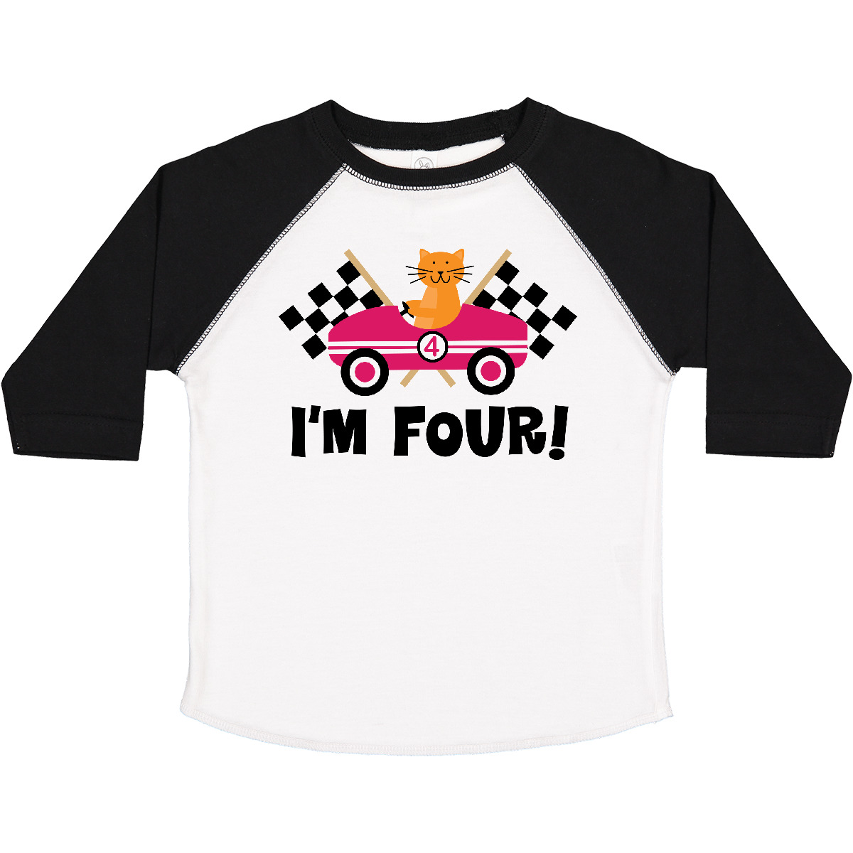 Inktastic 4th Birthday Racing Rally Flags Toddler T-Shirt Year Old Im Party Gift - Picture 8 of 8