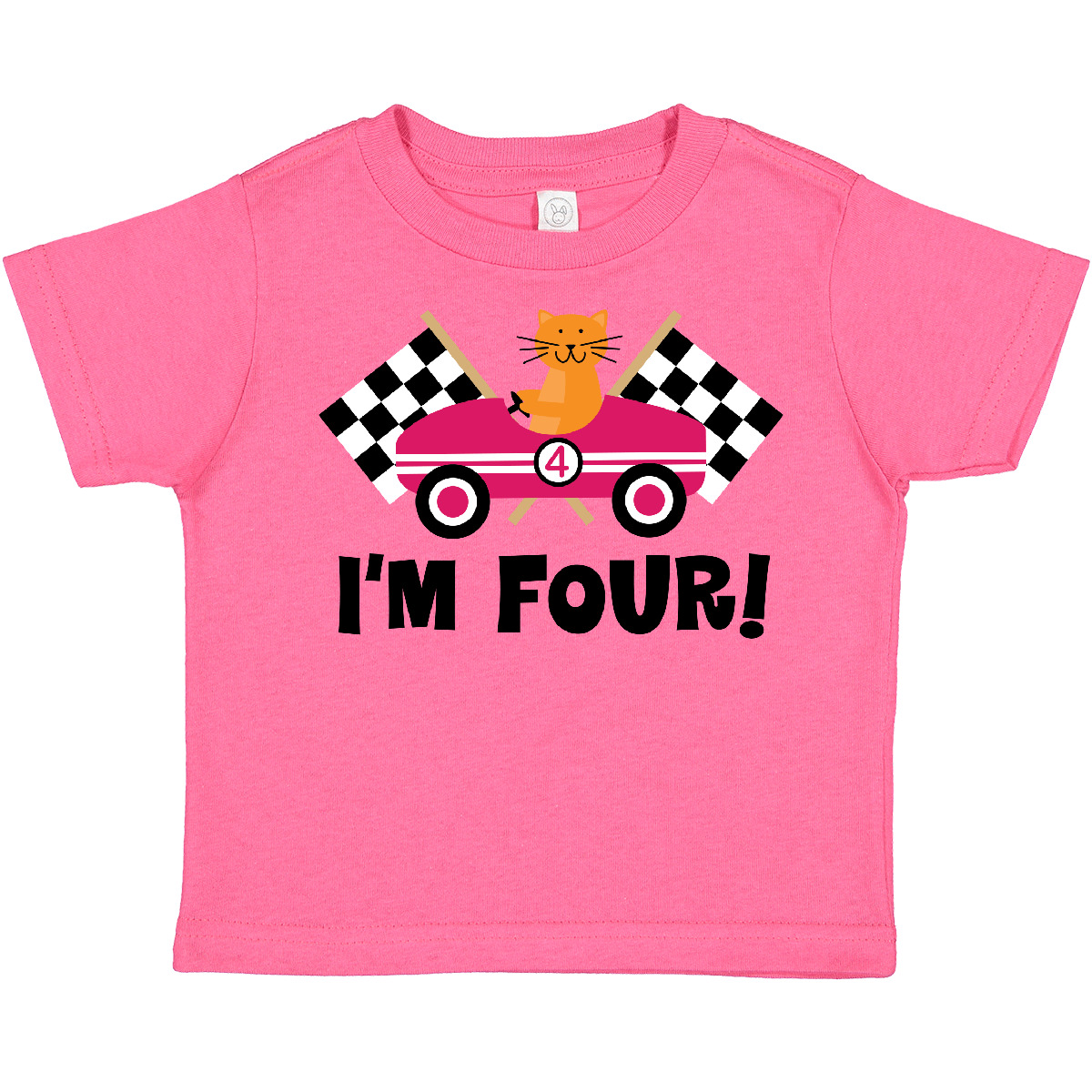 Inktastic 4th Birthday Racing Rally Flags Toddler T-Shirt Year Old Im Party Gift - Picture 3 of 8