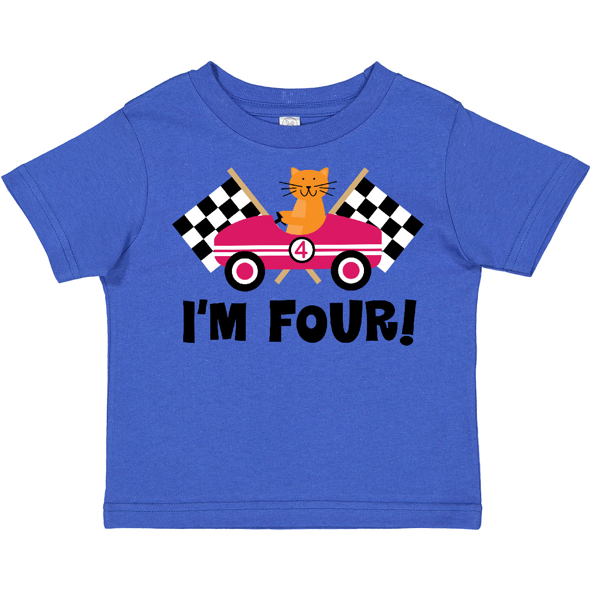 Inktastic 4th Birthday Racing Rally Flags Toddler T-Shirt Year Old Im Party Gift - Picture 6 of 8
