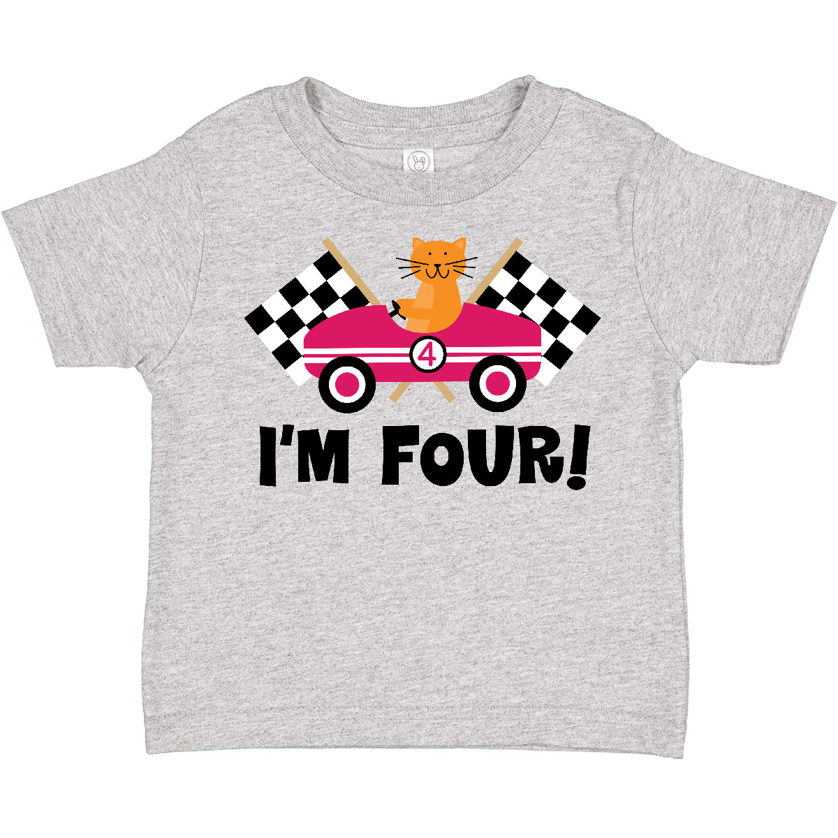 Inktastic 4th Birthday Racing Rally Flags Toddler T-Shirt Year Old Im Party Gift - Picture 2 of 8
