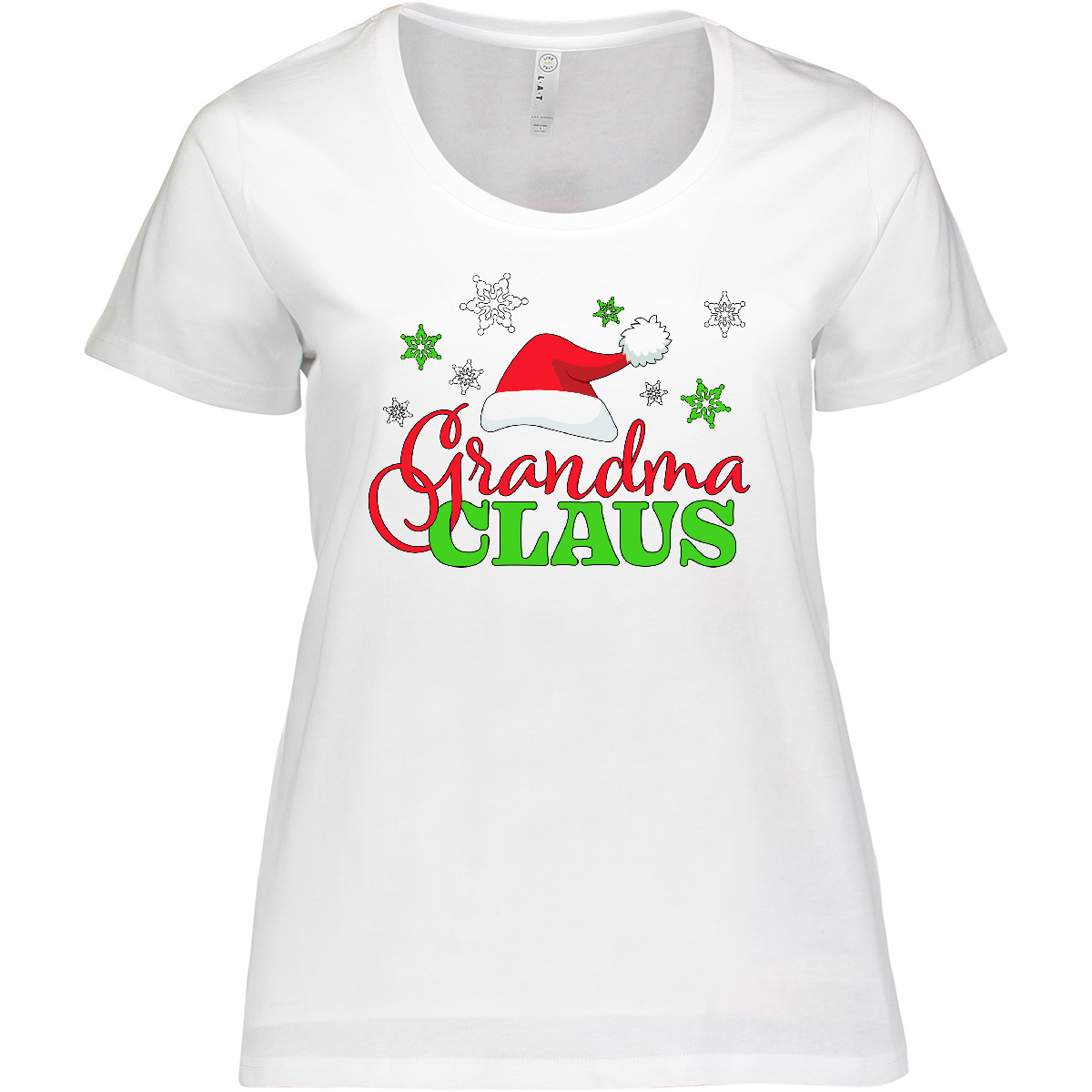 Inktastic Grandma Claus With Christmas Santa Hat And Women's Plus Size T-Shirt - Picture 4 of 4