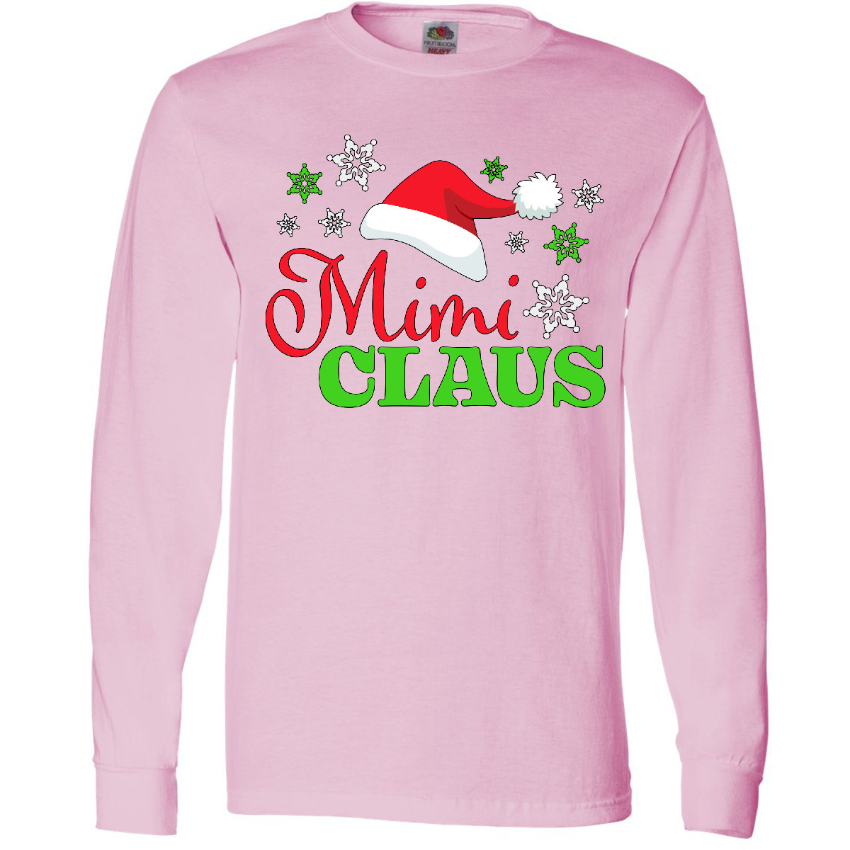 Inktastic Mimi Claus With Christmas Santa Hat And Snowflakes Long Sleeve T-Shirt