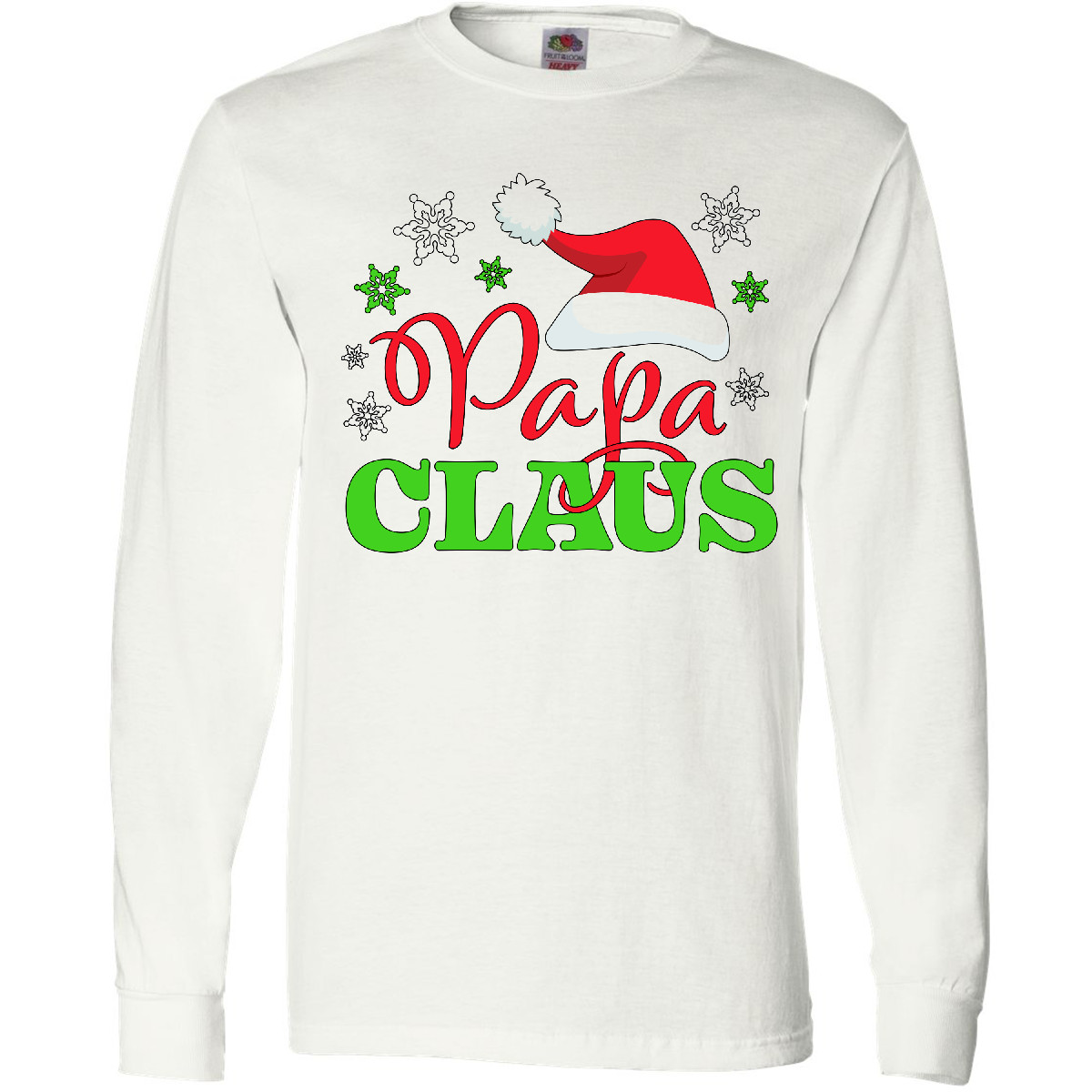 Inktastic Papa Claus With Christmas Santa Hat And Snowflakes Long Sleeve T-Shirt - Bild 9 von 9