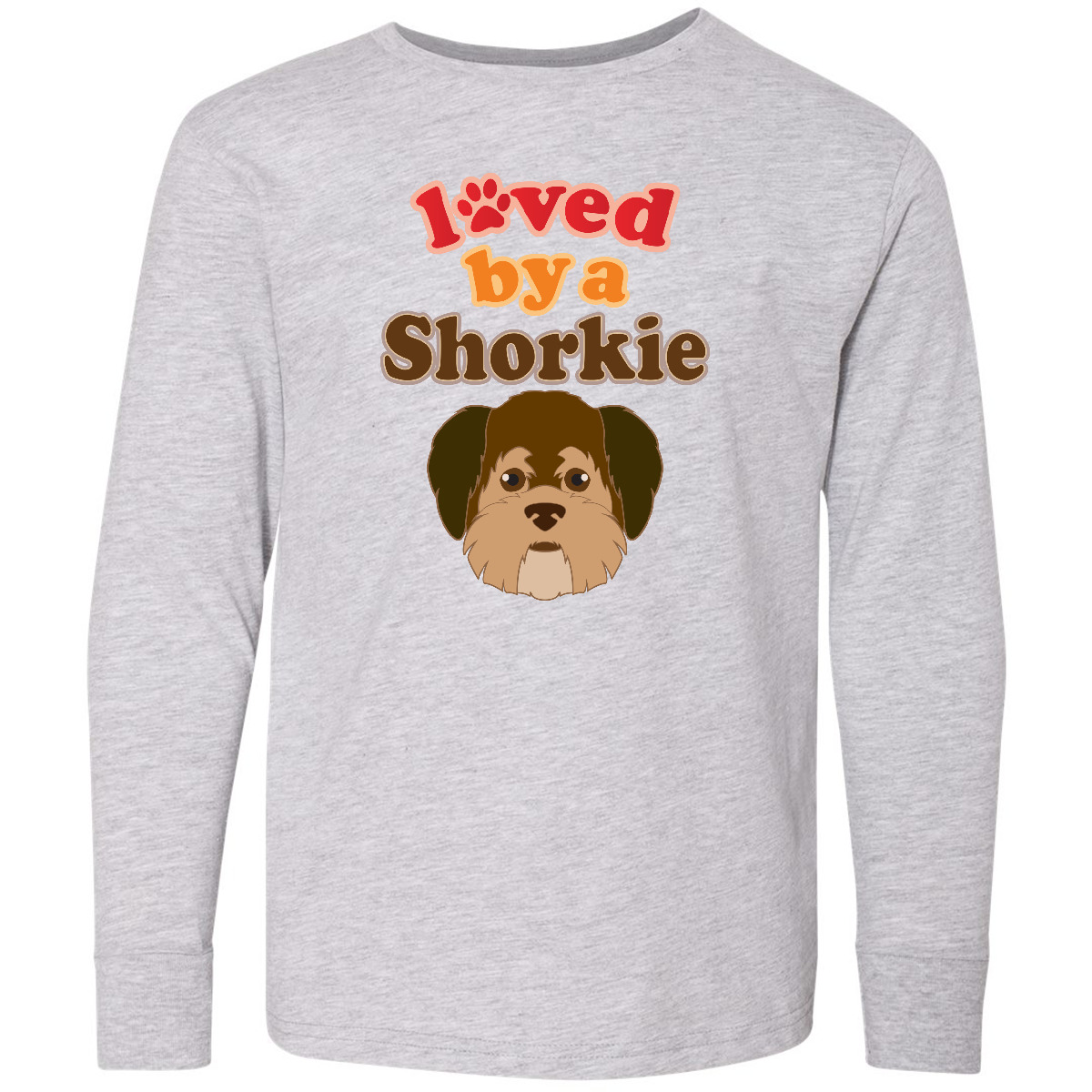 Inktastic Shorkie Dog Shih Tzu Yorkie Youth Long Sleeve T-Shirt Pets Hybrid Tee - Picture 2 of 4