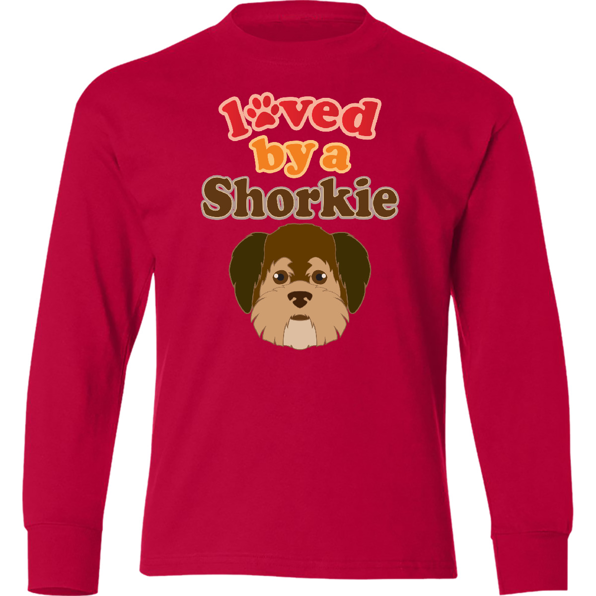 Inktastic Shorkie Dog Shih Tzu Yorkie Youth Long Sleeve T-Shirt Pets Hybrid Tee - Picture 4 of 4