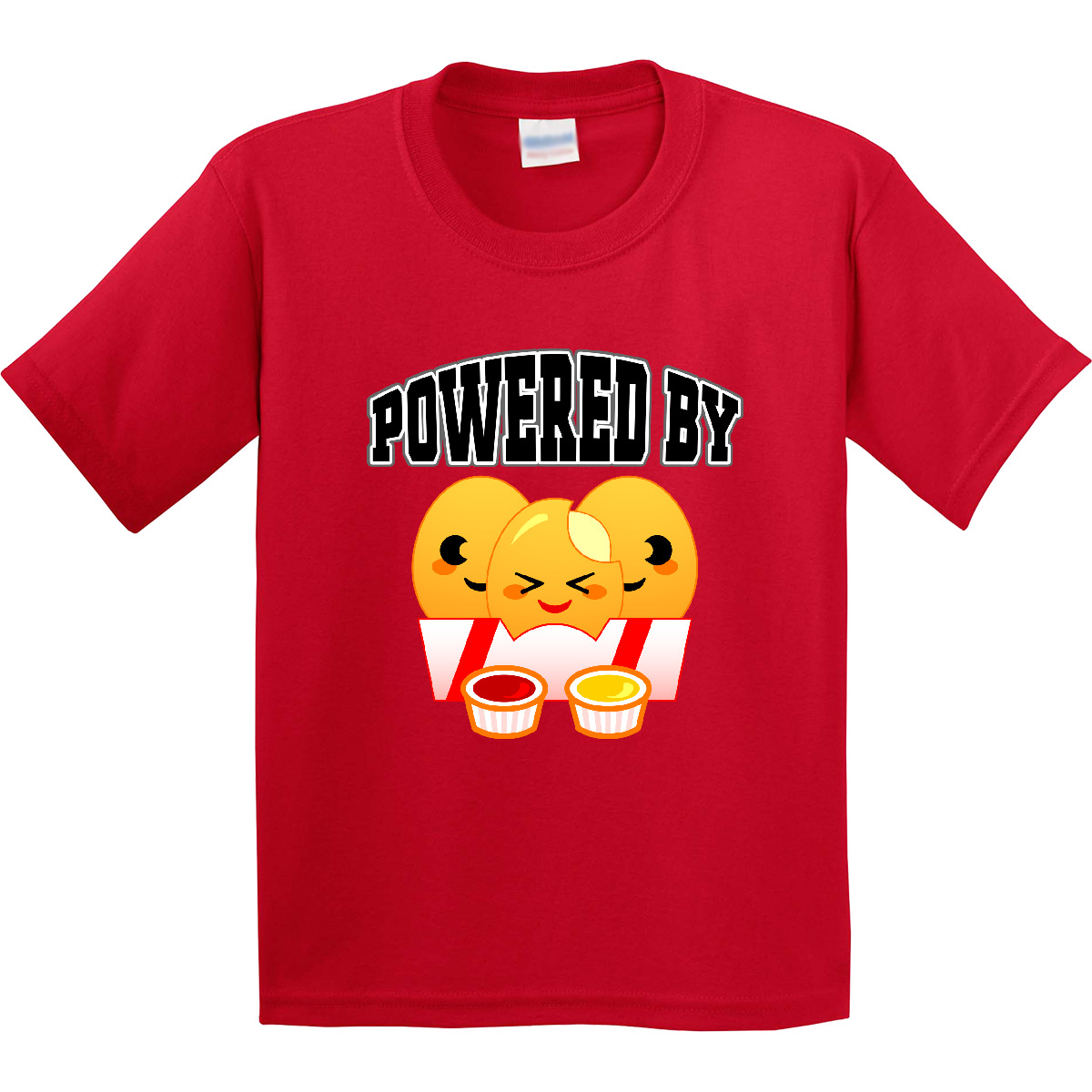Inktastic Powered By Chicken Nuggets Youth T-Shirt Food Fast Childs Japanese Tee - Picture 8 of 12