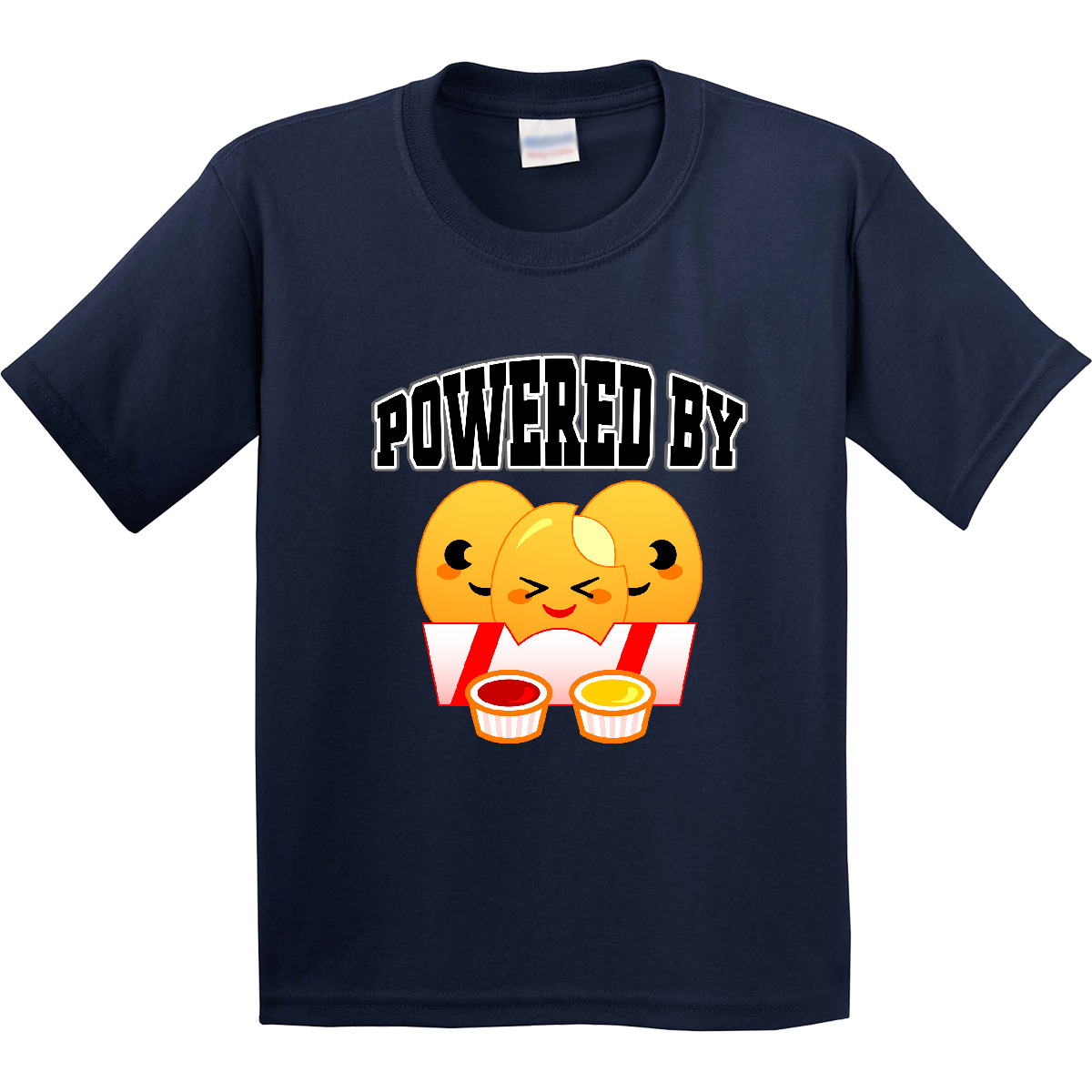 Inktastic Powered By Chicken Nuggets Youth T-Shirt Food Fast Childs Japanese Tee - Picture 5 of 12