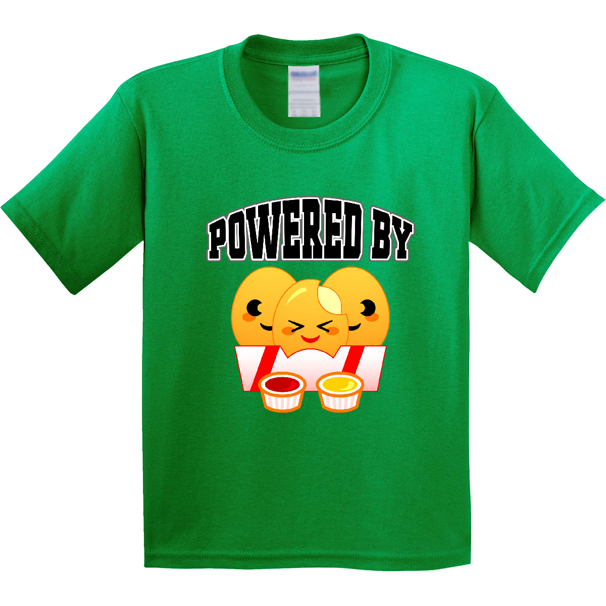 Inktastic Powered By Chicken Nuggets Youth T-Shirt Food Fast Childs Japanese Tee - Picture 4 of 12