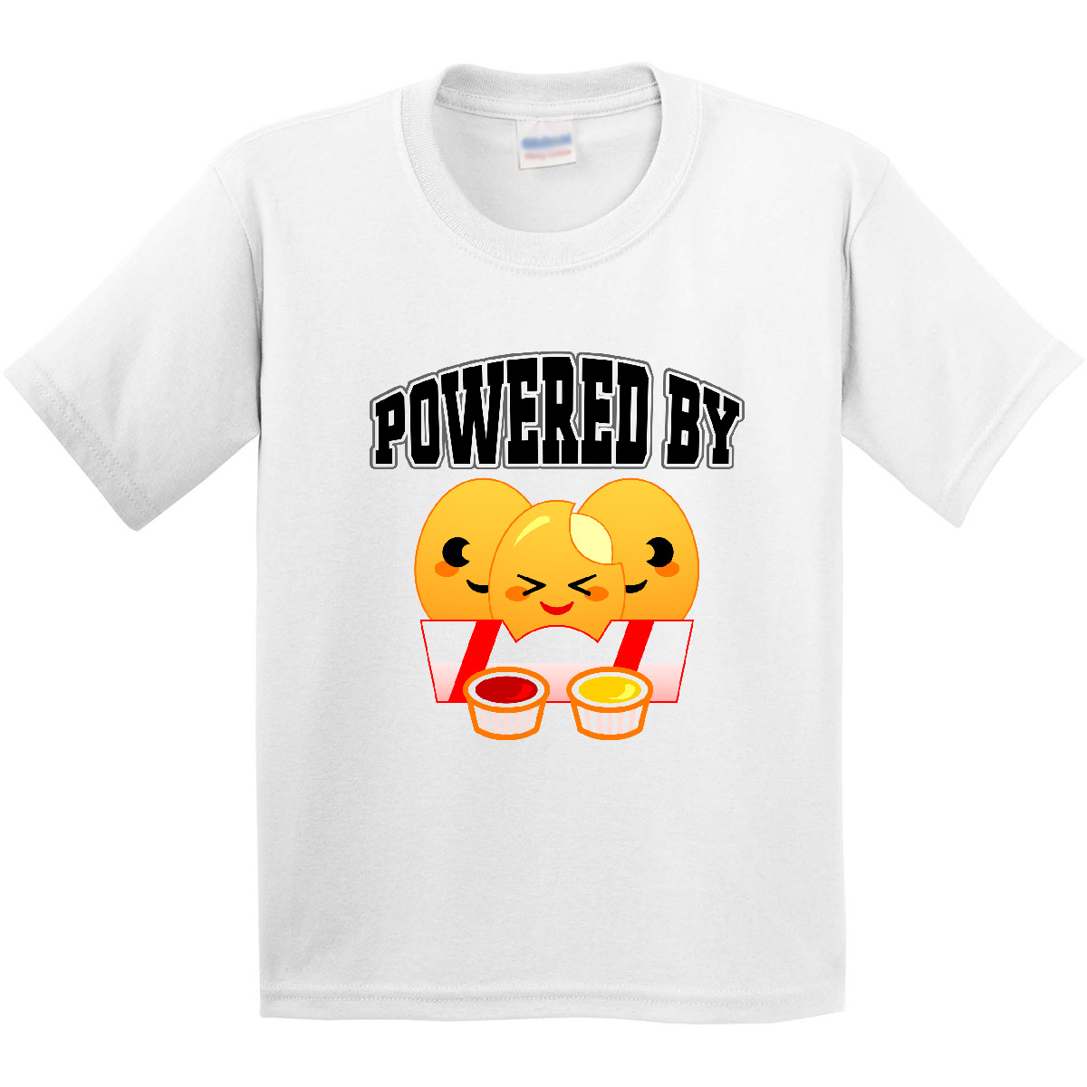 Inktastic Powered By Chicken Nuggets Youth T-Shirt Food Fast Childs Japanese Tee - Picture 12 of 12
