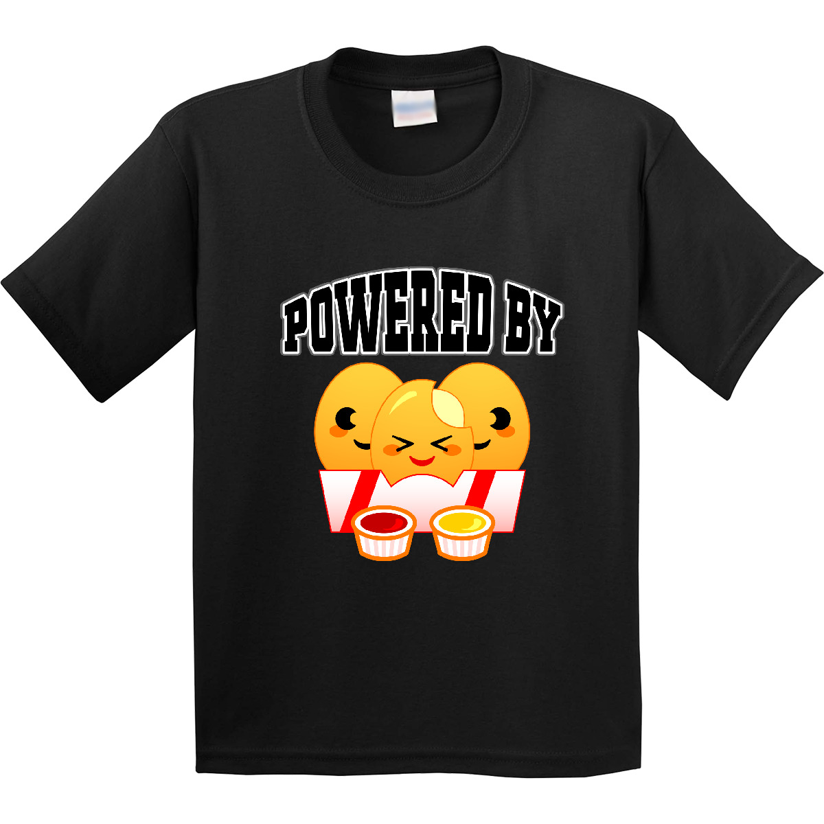 Inktastic Powered By Chicken Nuggets Youth T-Shirt Food Fast Childs Japanese Tee - Picture 2 of 12