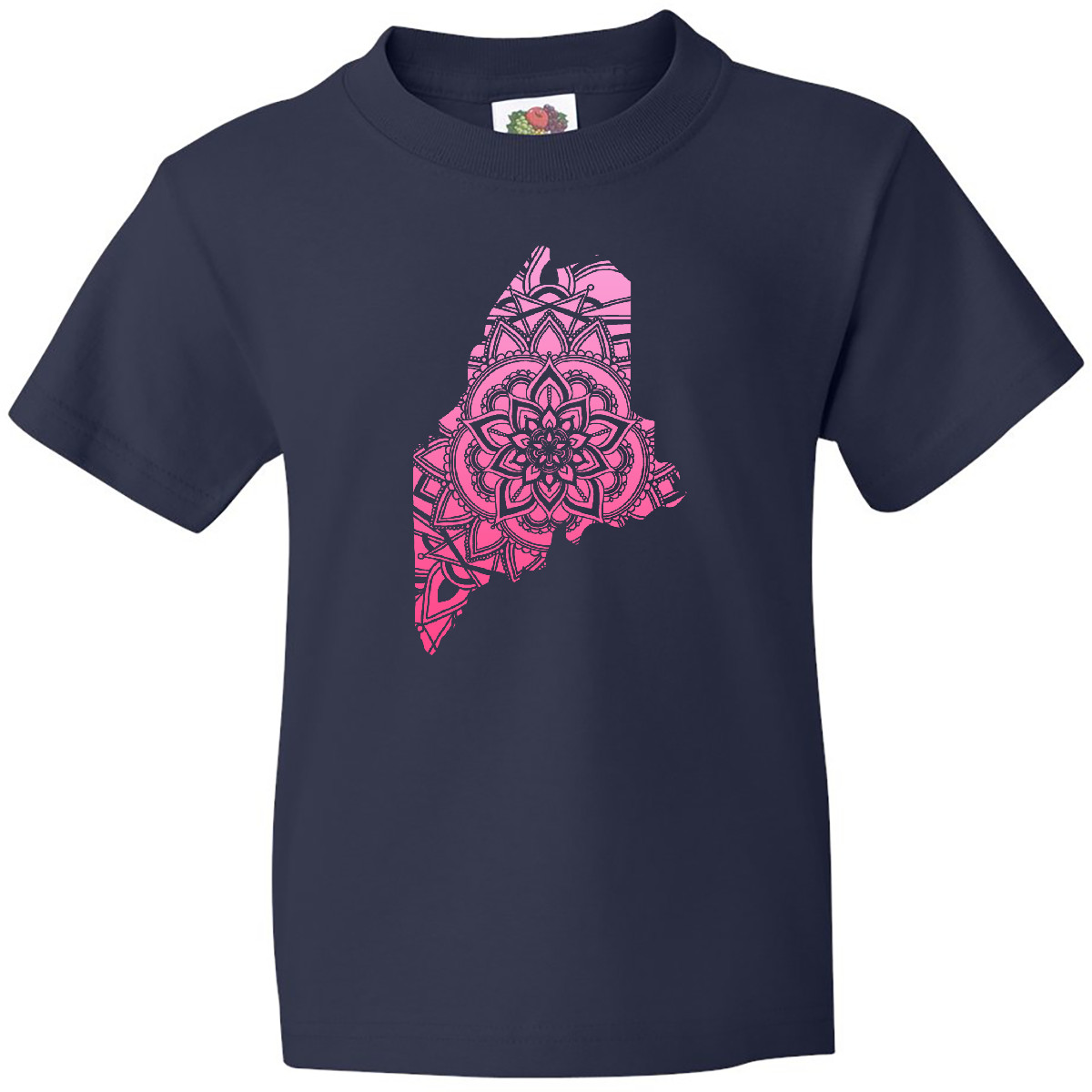 Inktastic Maine Silhouette Mandala Youth T-Shirt State Home Design Flower Love - Picture 3 of 7