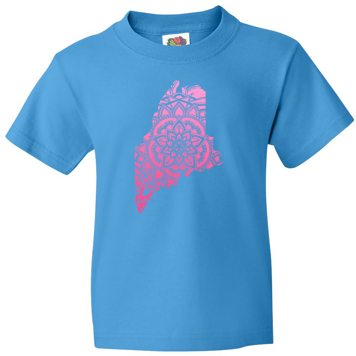 Inktastic Maine Silhouette Mandala Youth T-Shirt State Home Design Flower Love - Picture 4 of 7