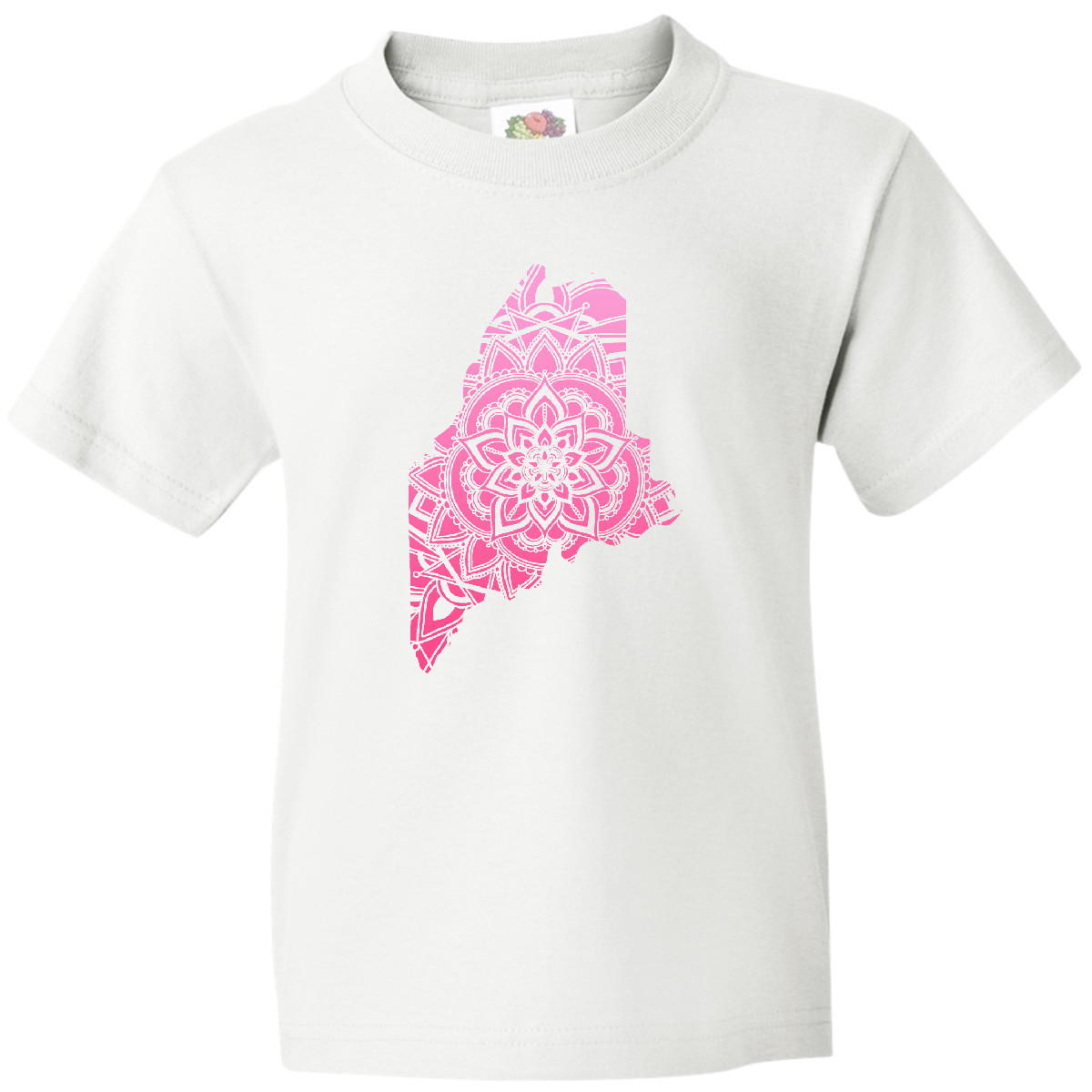 Inktastic Maine Silhouette Mandala Youth T-Shirt State Home Design Flower Love - Picture 7 of 7