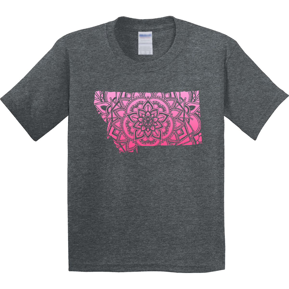 Inktastic Montana Silhouette Mandala Youth T-Shirt State Home Design Flower Love - Picture 6 of 7