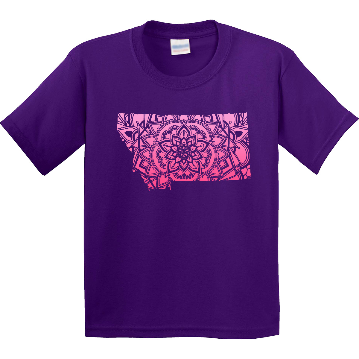 Inktastic Montana Silhouette Mandala Youth T-Shirt State Home Design Flower Love - Picture 5 of 7