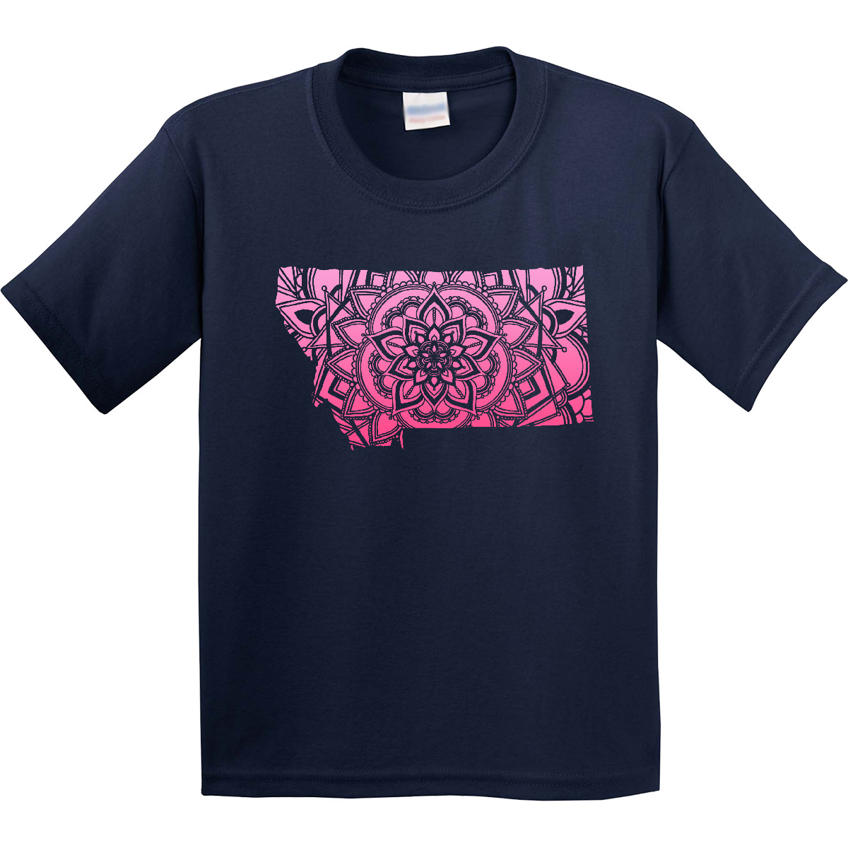 Inktastic Montana Silhouette Mandala Youth T-Shirt State Home Design Flower Love - Picture 3 of 7