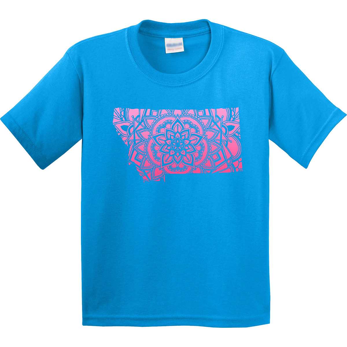 Inktastic Montana Silhouette Mandala Youth T-Shirt State Home Design Flower Love - Picture 4 of 7