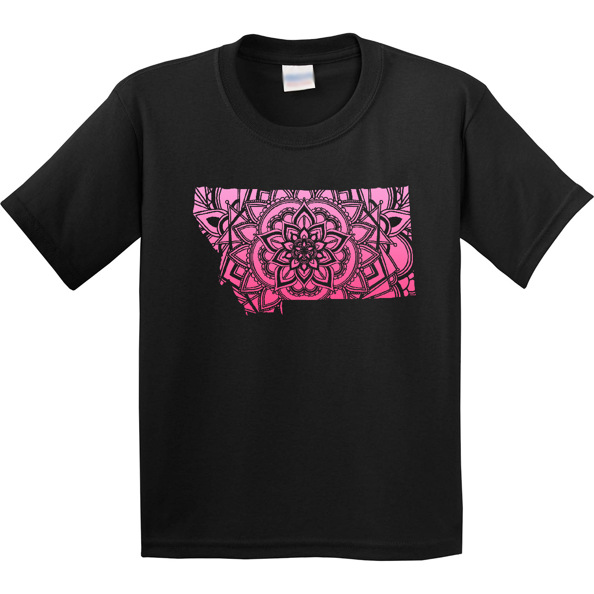 Inktastic Montana Silhouette Mandala Youth T-Shirt State Home Design Flower Love - Picture 2 of 7