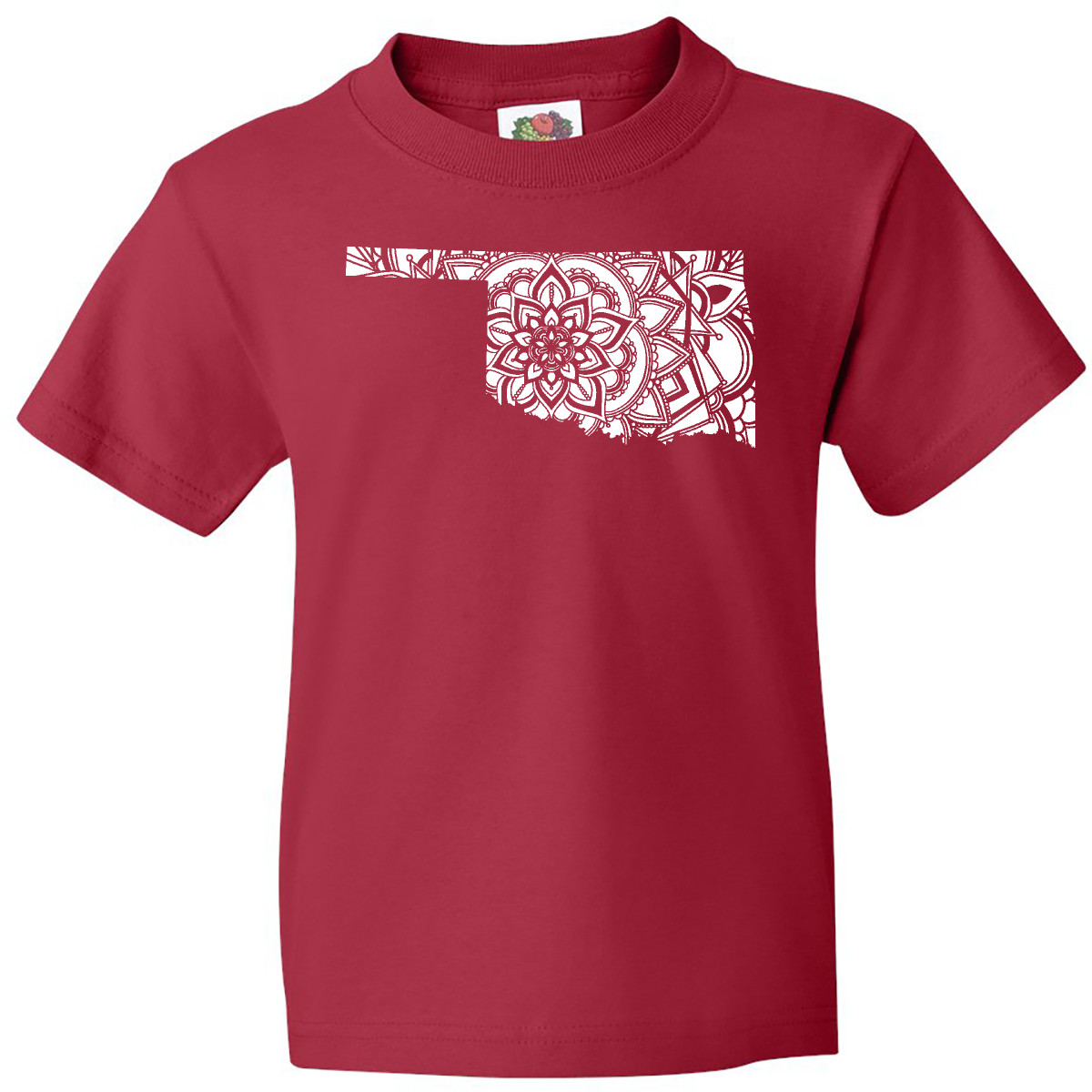 Inktastic Oklahoma Silhouette Mandala Youth T-Shirt State Home Design Flower Tee - Picture 7 of 9