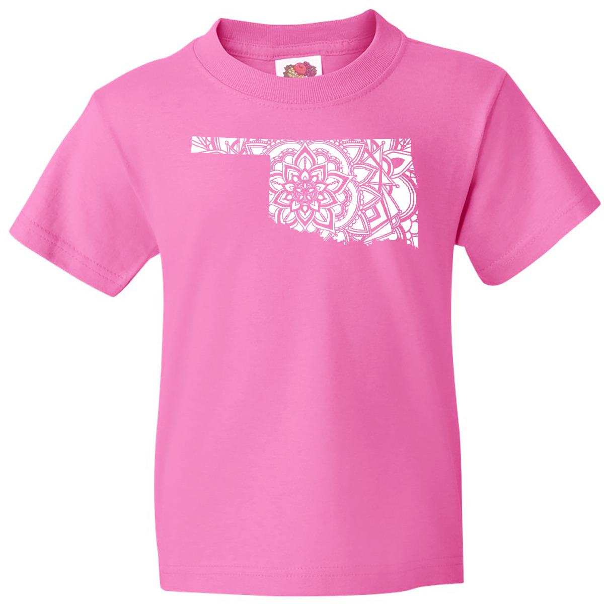 Inktastic Oklahoma Silhouette Mandala Youth T-Shirt State Home Design Flower Tee - Picture 2 of 9