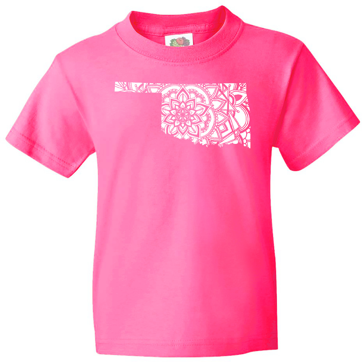 Inktastic Oklahoma Silhouette Mandala Youth T-Shirt State Home Design Flower Tee - Picture 4 of 9