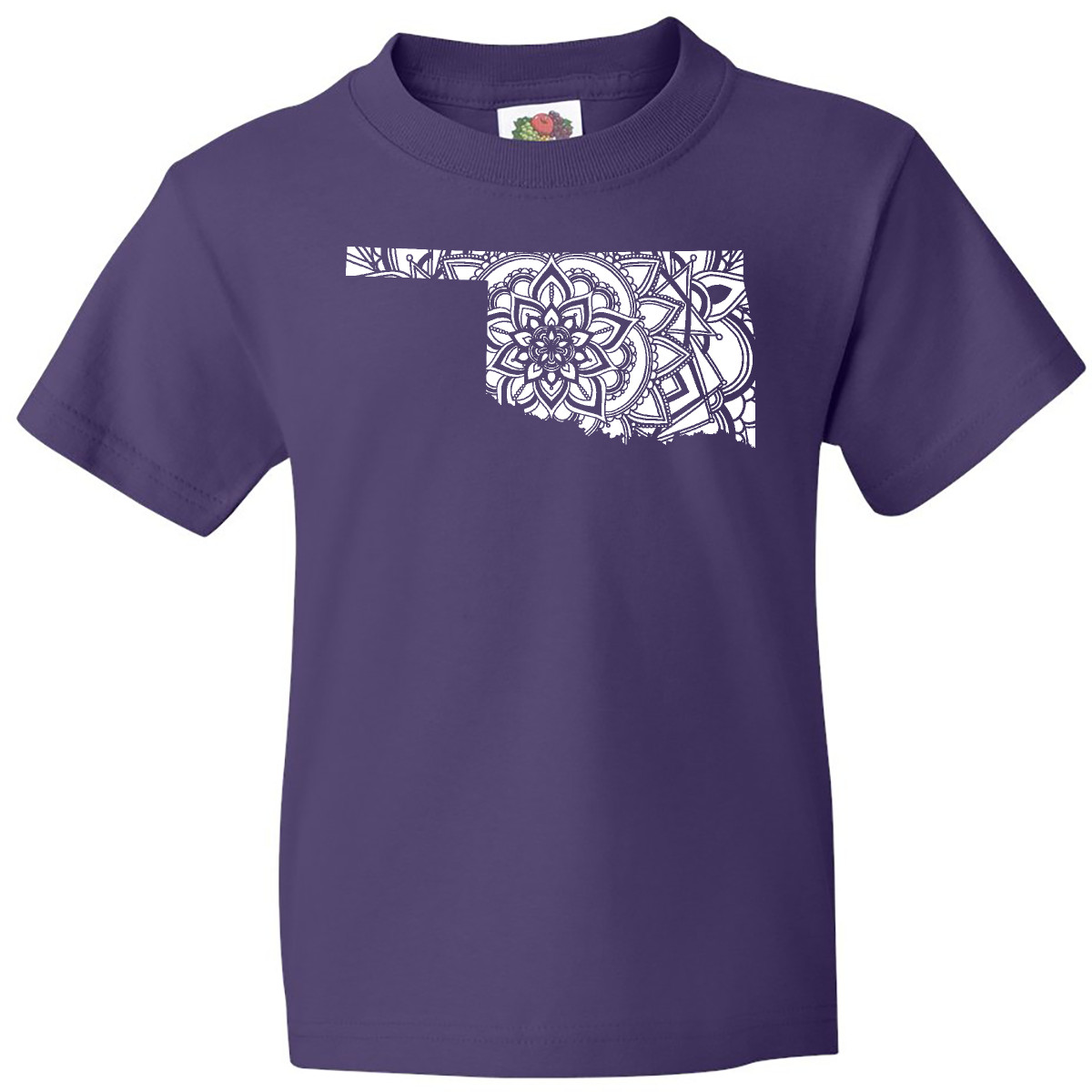 Inktastic Oklahoma Silhouette Mandala Youth T-Shirt State Home Design Flower Tee - Picture 6 of 9