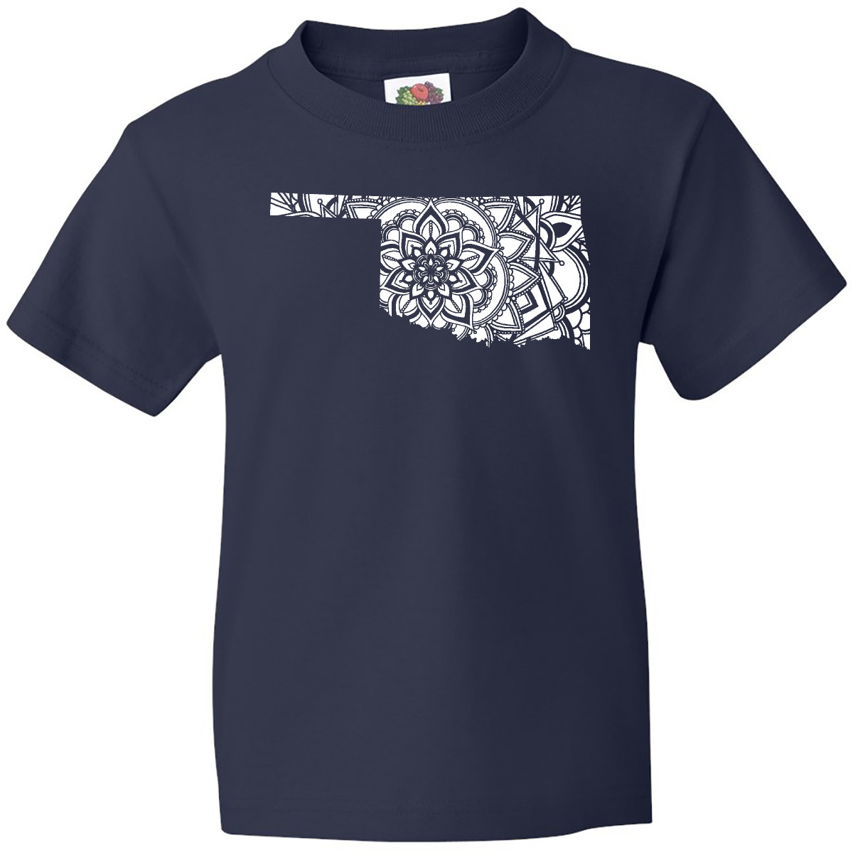 Inktastic Oklahoma Silhouette Mandala Youth T-Shirt State Home Design Flower Tee - Picture 3 of 9
