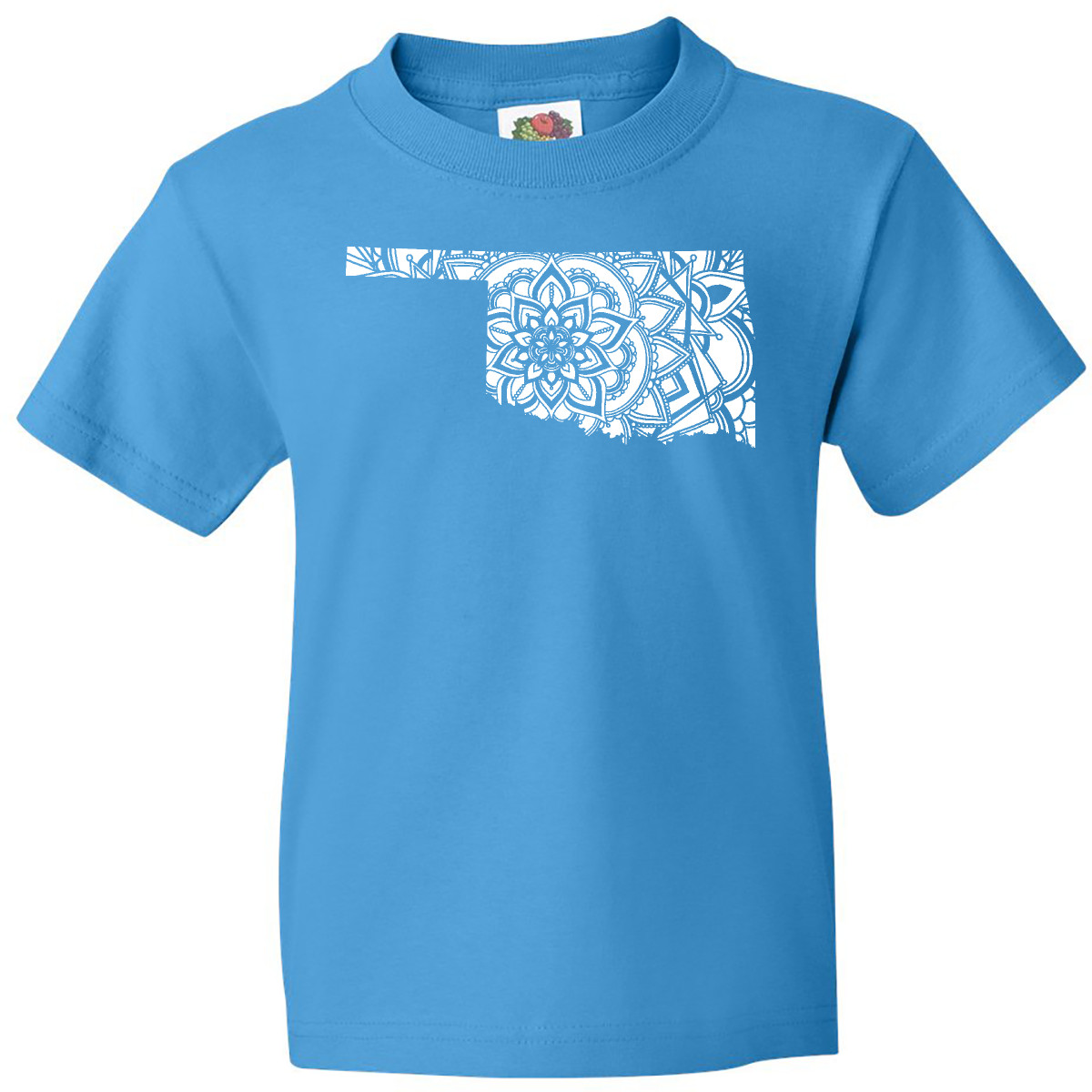Inktastic Oklahoma Silhouette Mandala Youth T-Shirt State Home Design Flower Tee - Picture 5 of 9