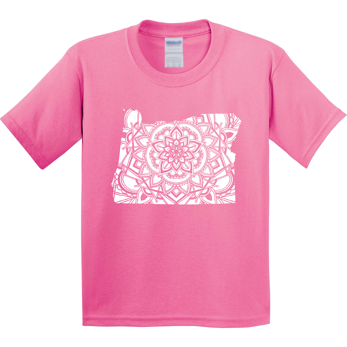 Inktastic Oregon Silhouette Mandala Youth T-Shirt State Home Design Flower Love - Picture 2 of 9
