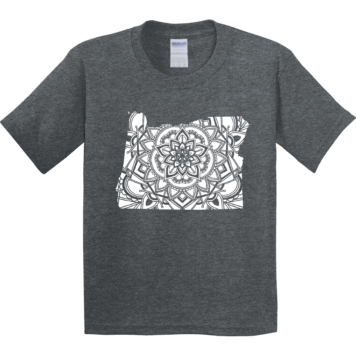 Inktastic Oregon Silhouette Mandala Youth T-Shirt State Home Design Flower Love - Picture 7 of 9