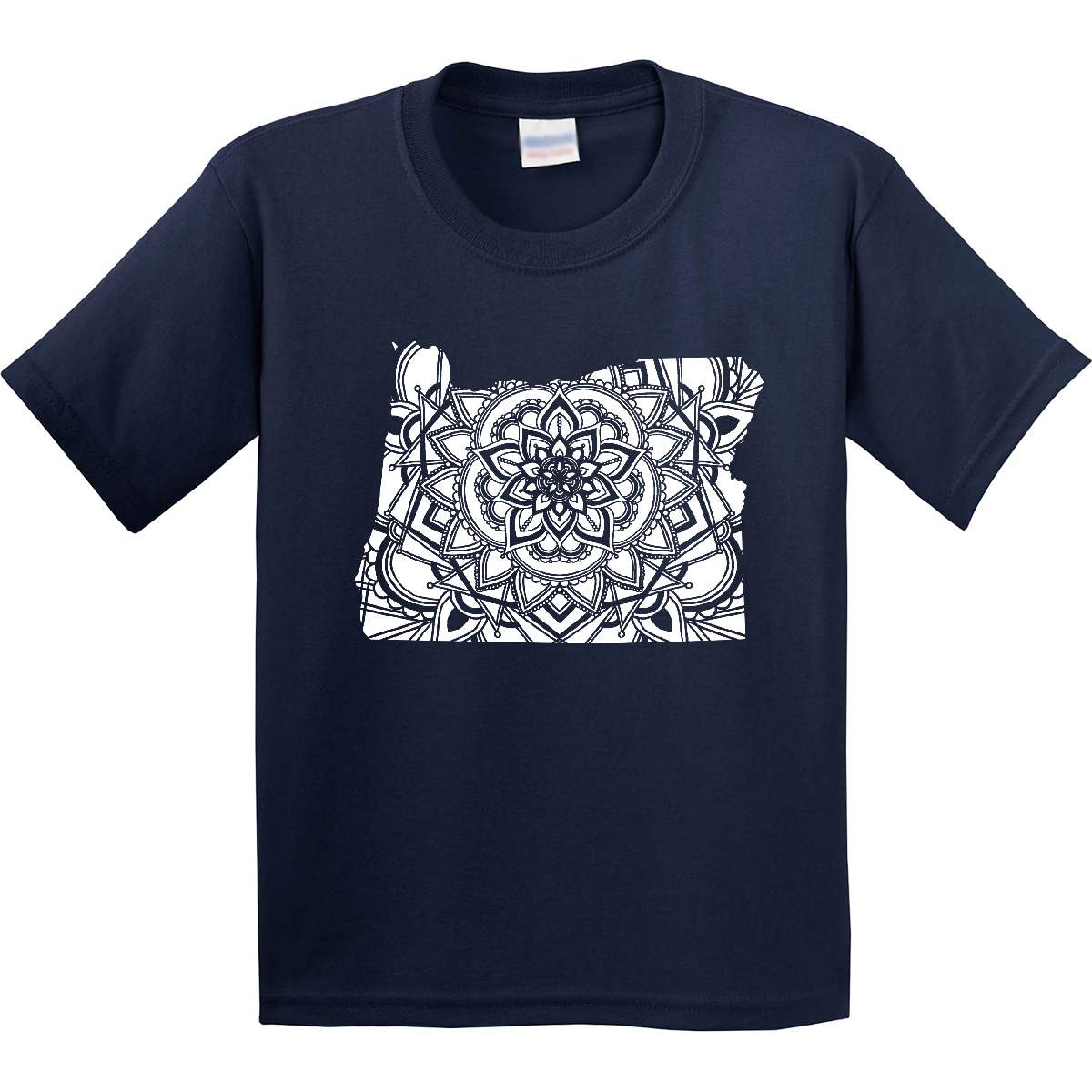 Inktastic Oregon Silhouette Mandala Youth T-Shirt State Home Design Flower Love - Picture 4 of 9