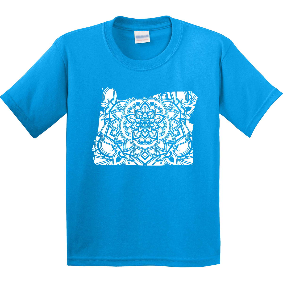 Inktastic Oregon Silhouette Mandala Youth T-Shirt State Home Design Flower Love - Picture 5 of 9
