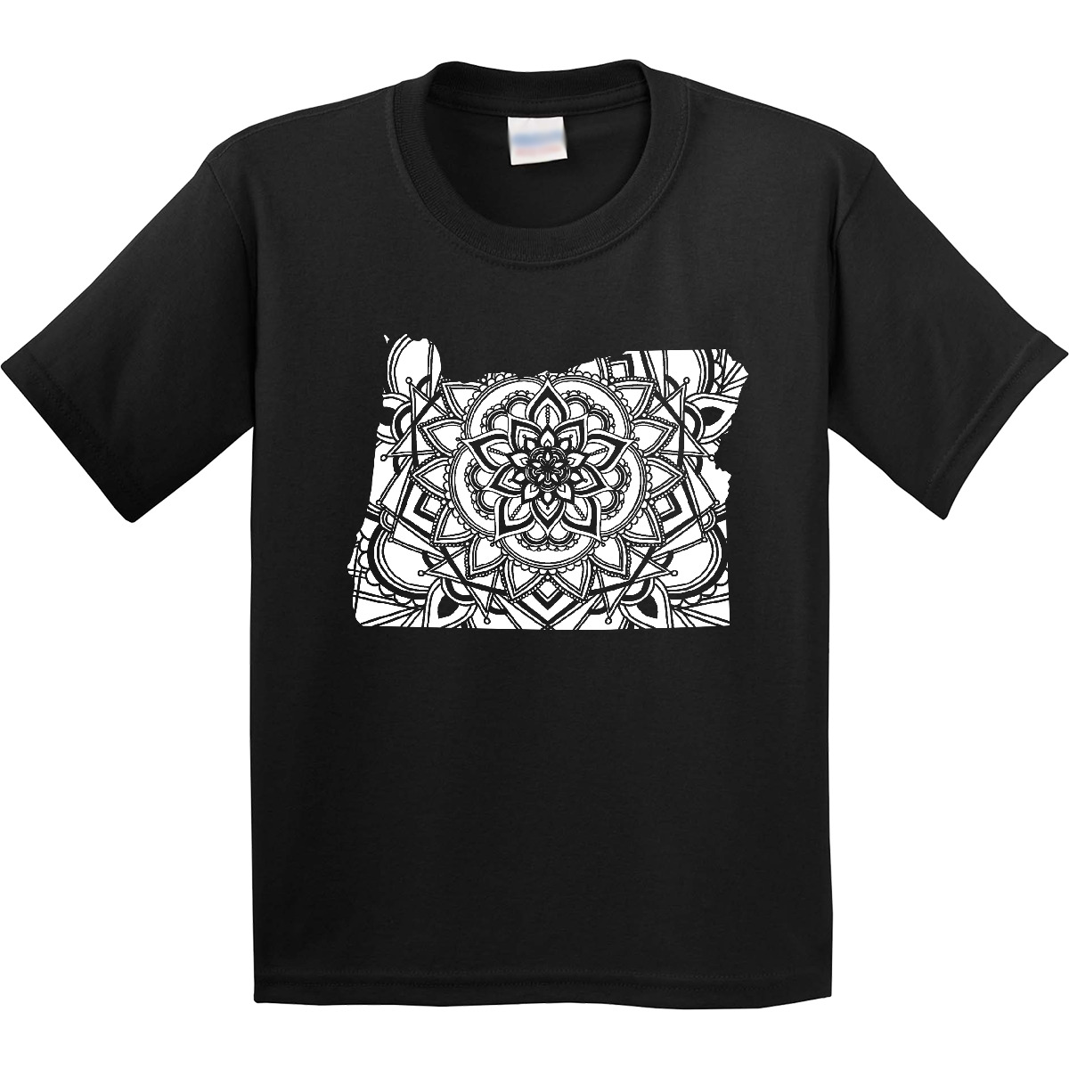Inktastic Oregon Silhouette Mandala Youth T-Shirt State Home Design Flower Love - Picture 3 of 9
