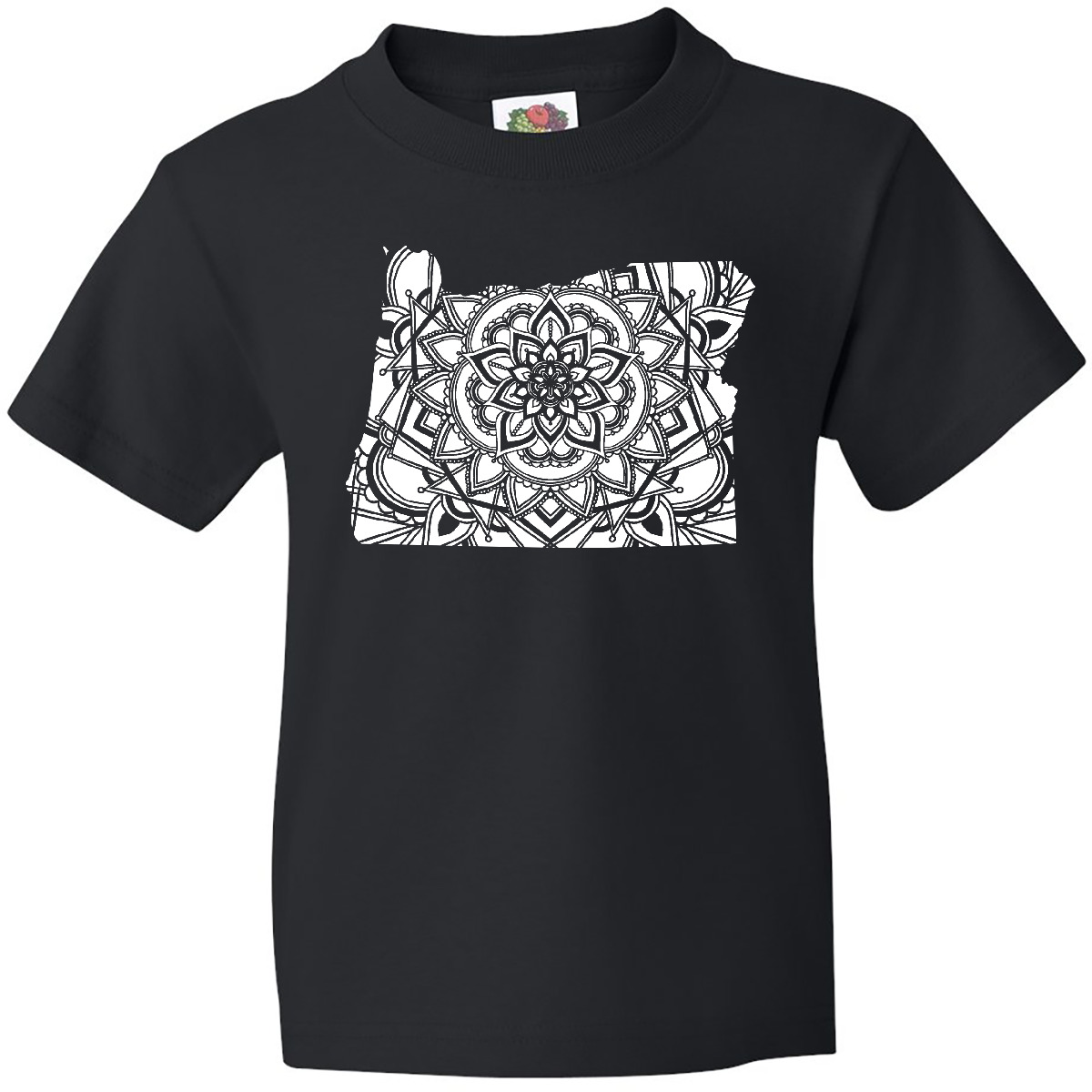 Inktastic Oregon Silhouette Mandala Youth T-Shirt State Home Design Flower Love - Picture 3 of 10