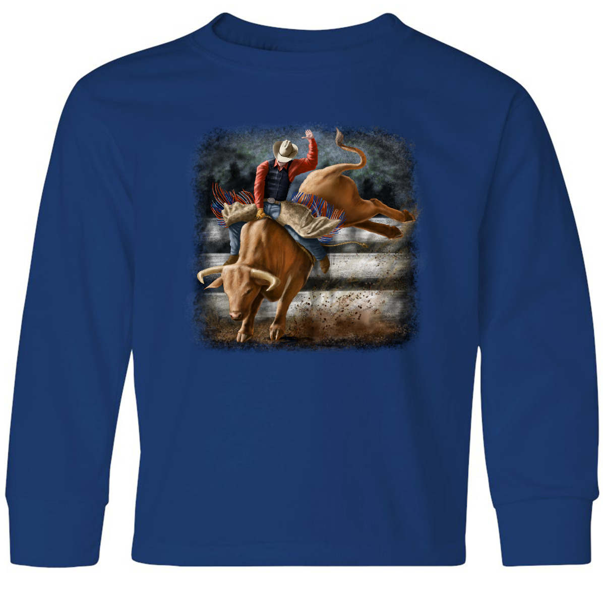 Inktastic Bull Riding Youth Long Sleeve T-Shirt Cowboy Rodeo Animals Tee Kids - Picture 6 of 7