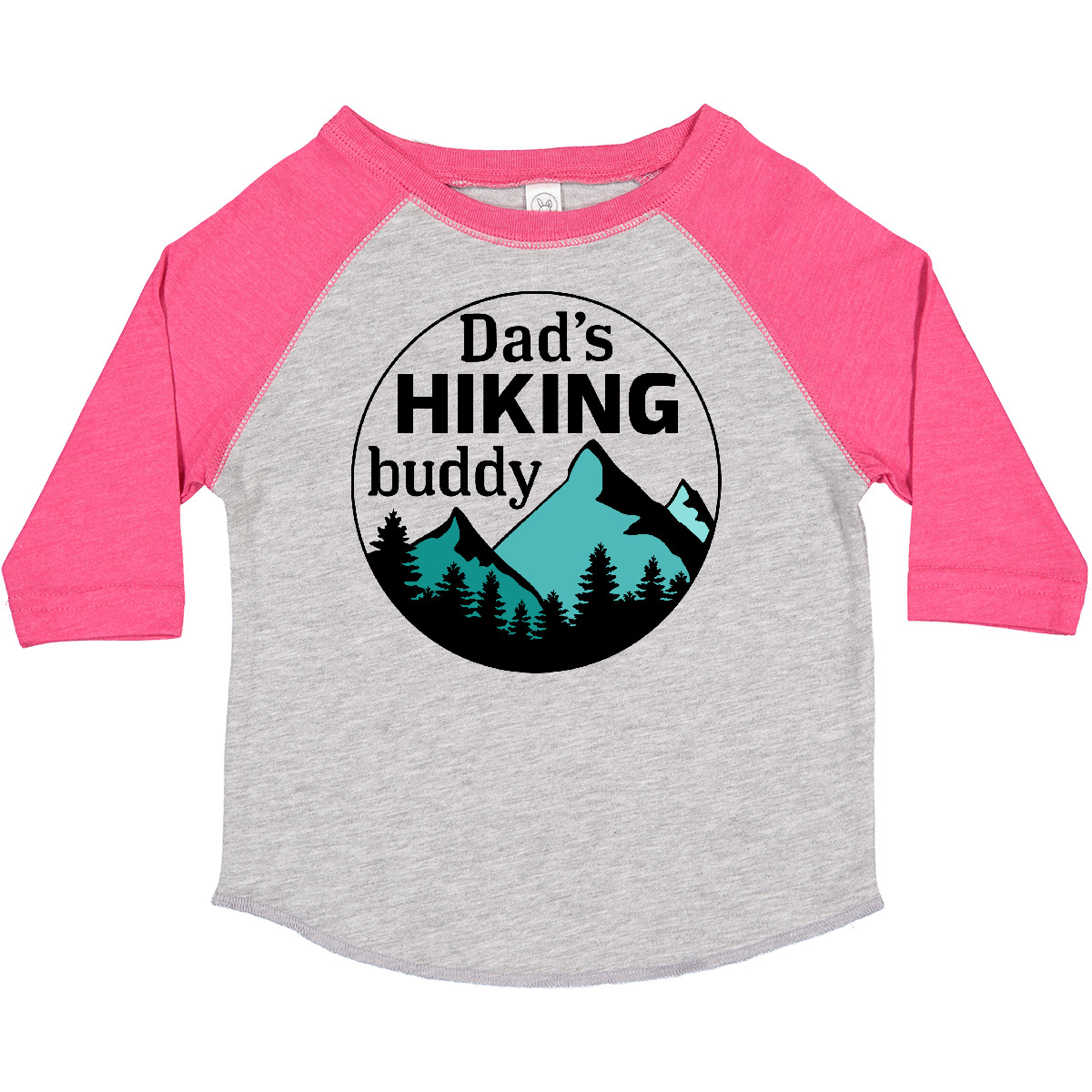 Inktastic Dad's Hiking Buddy With Mountains And Trees Toddler T-Shirt Kids Dad - Picture 3 of 10