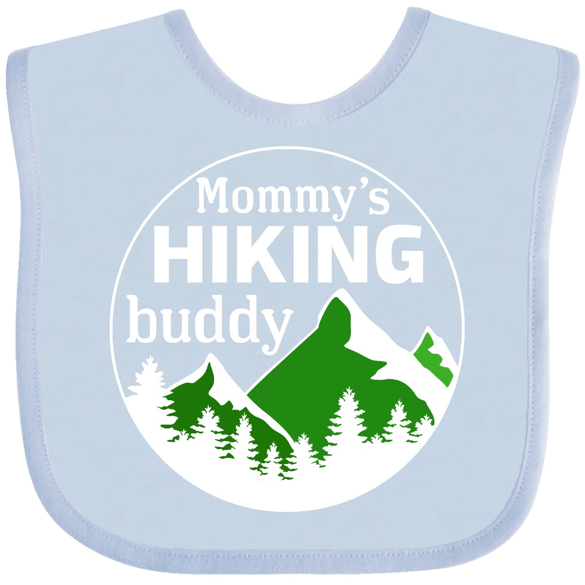 Inktastic Mommy's Hiking Buddy With Mountains And Trees Baby Bib Kids Mom Mommy - Picture 8 of 10