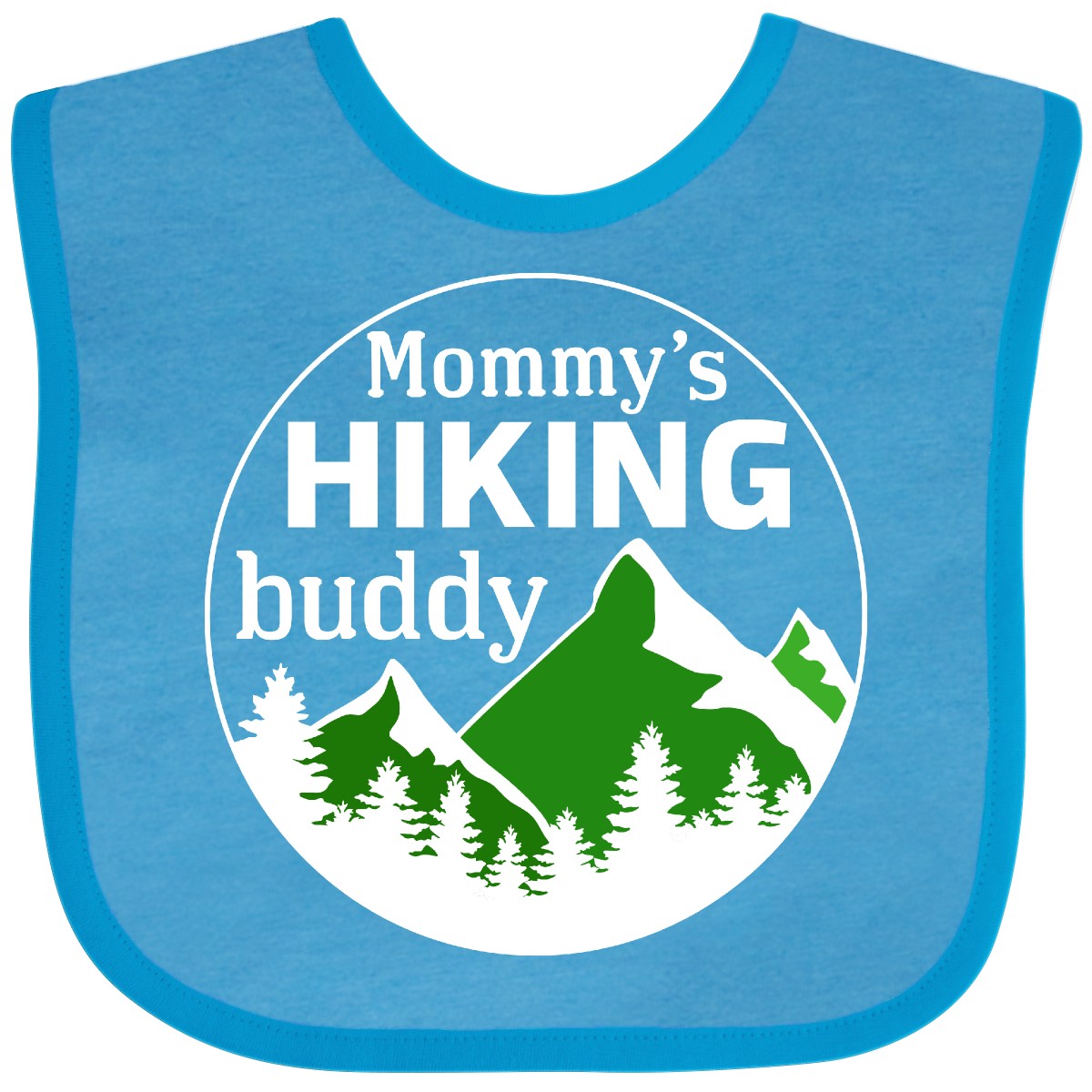 Inktastic Mommy's Hiking Buddy With Mountains And Trees Baby Bib Kids Mom Mommy - Picture 10 of 10
