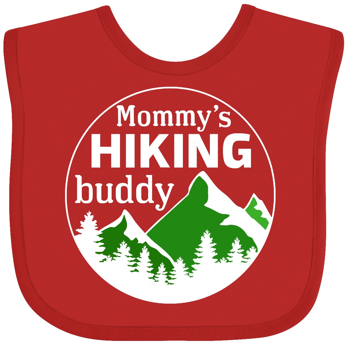 Inktastic Mommy's Hiking Buddy With Mountains And Trees Baby Bib Kids Mom Mommy - Picture 9 of 10