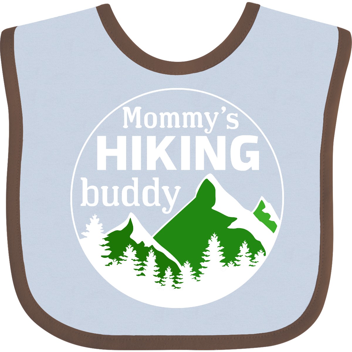 Inktastic Mommy's Hiking Buddy With Mountains And Trees Baby Bib Kids Mom Mommy - Picture 4 of 10