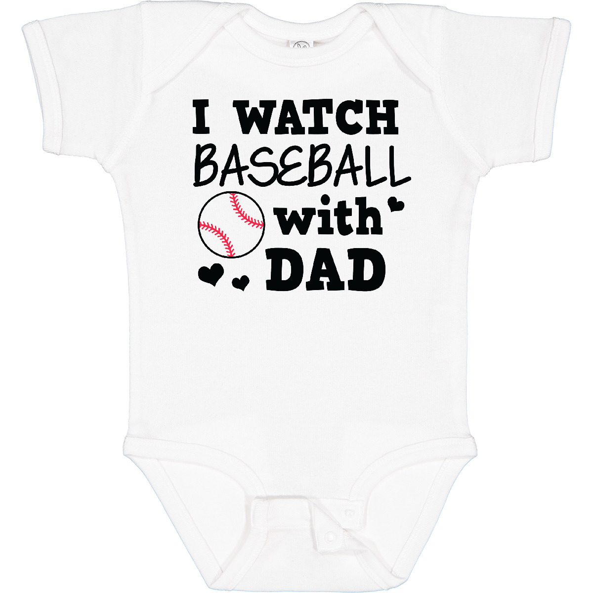 Inktastic I Watch Baseball With My Dad Baby Bodysuit Sports Boy Sport Toddler - Picture 7 of 7