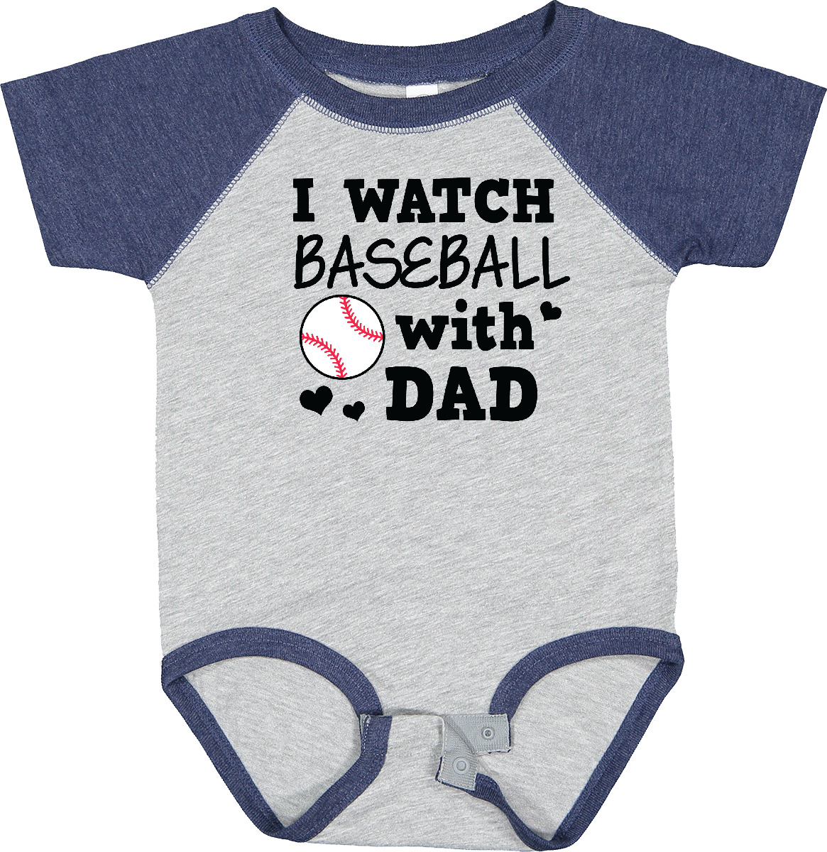 Inktastic I Watch Baseball With My Dad Baby Bodysuit Sports Boy Sport Toddler - Picture 3 of 7