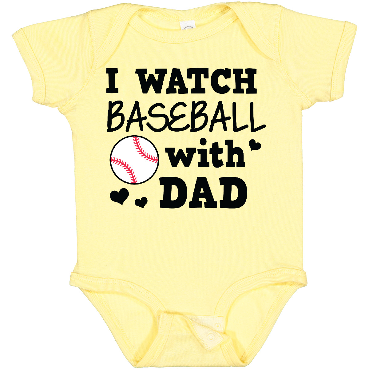 Inktastic I Watch Baseball With My Dad Baby Bodysuit Sports Boy Sport Toddler - Picture 2 of 7