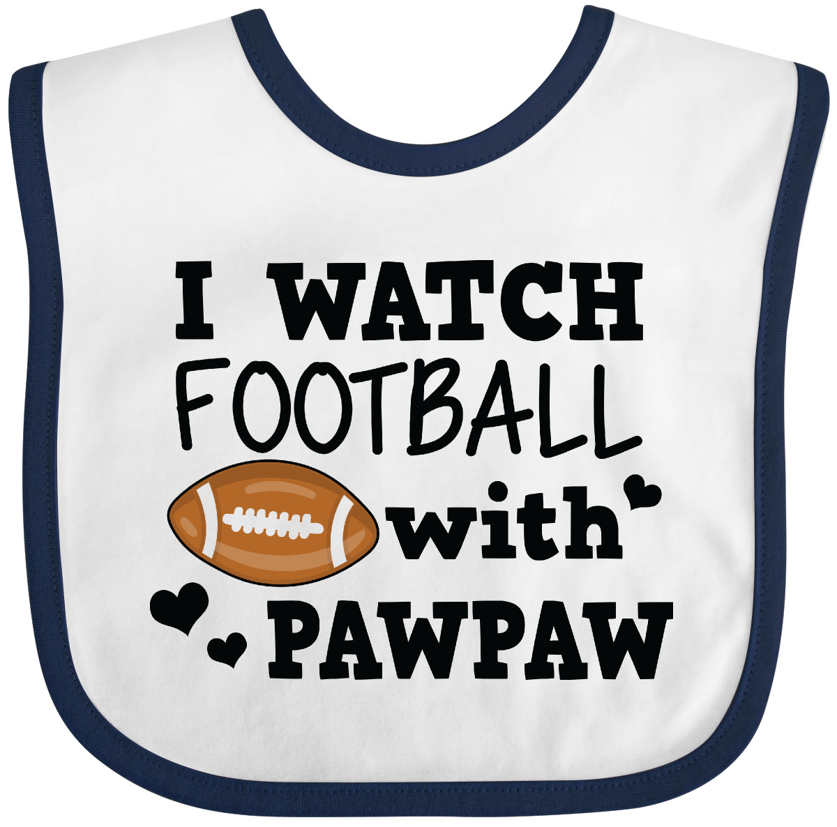 Inktastic I Watch Football With My Pawpaw Baby Bib Sports Boy Sport Toddler Cute - Picture 9 of 11