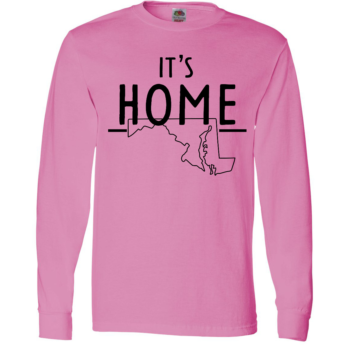 Inktastic It's Home- Maryland State Outline Long Sleeve T-Shirt Annapolis Born - Picture 2 of 6