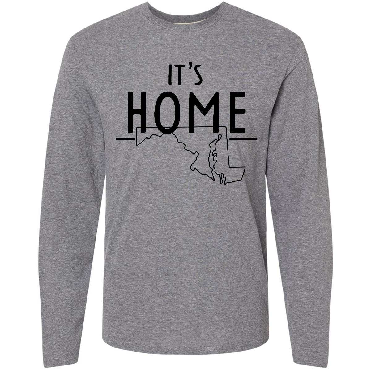 Inktastic It's Home- Maryland State Outline Long Sleeve T-Shirt Annapolis Born - Picture 4 of 6