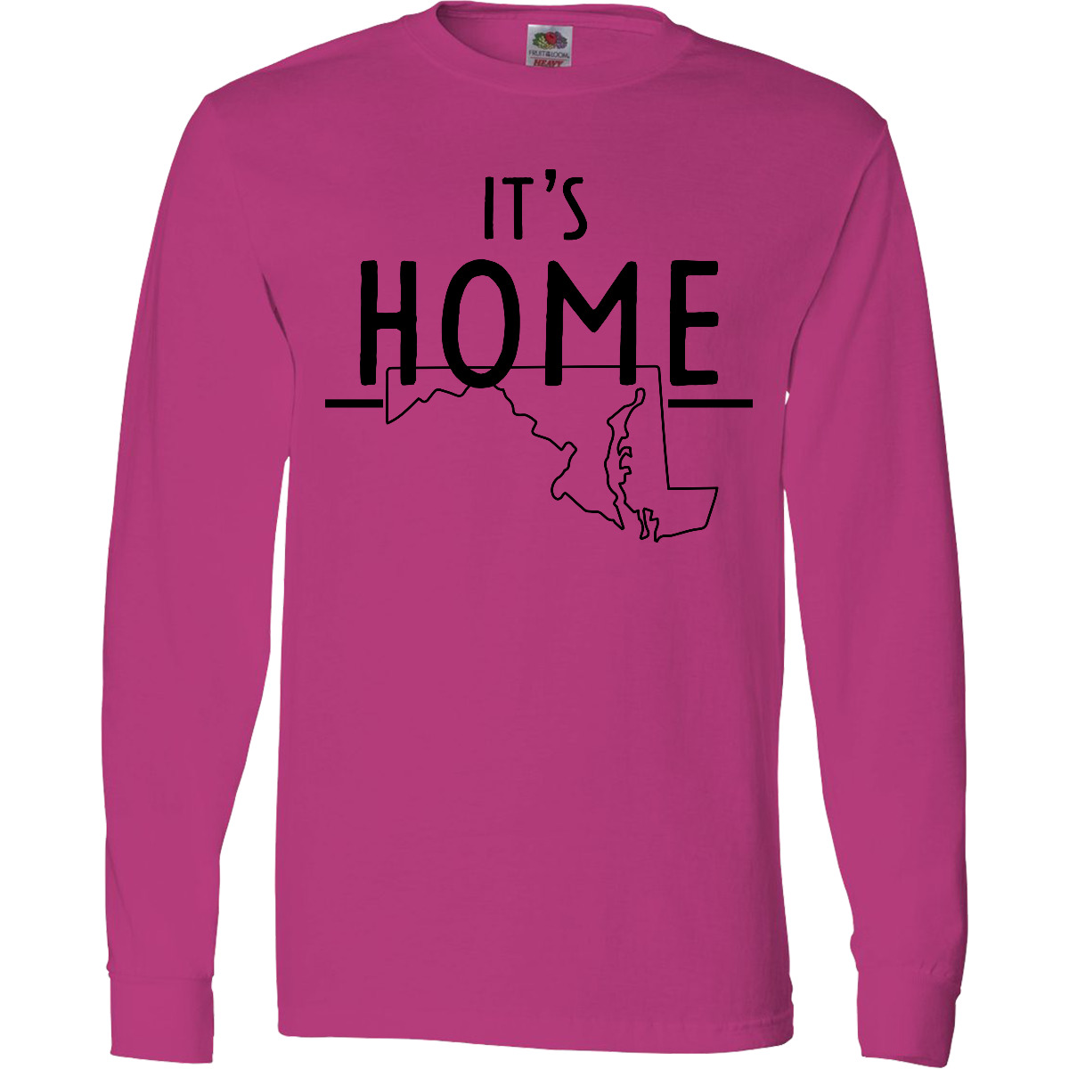 Inktastic It's Home- Maryland State Outline Long Sleeve T-Shirt Annapolis Born - Picture 3 of 6