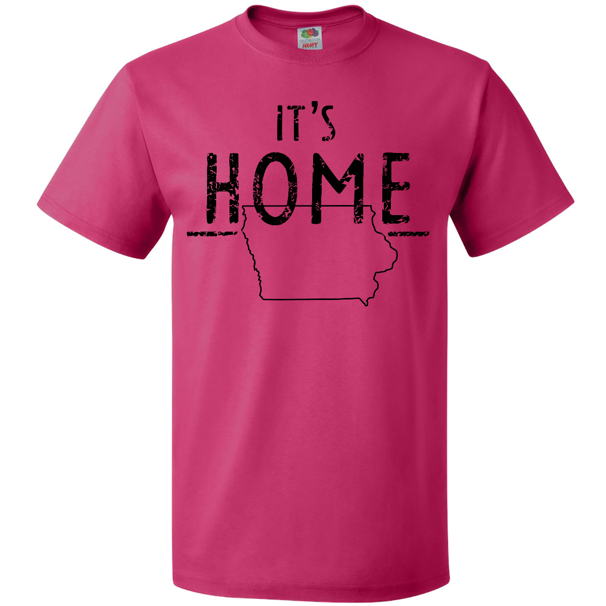 Inktastic It's Home- State Of Iowa Outline Distressed Text T-Shirt Des Moines - Picture 2 of 10