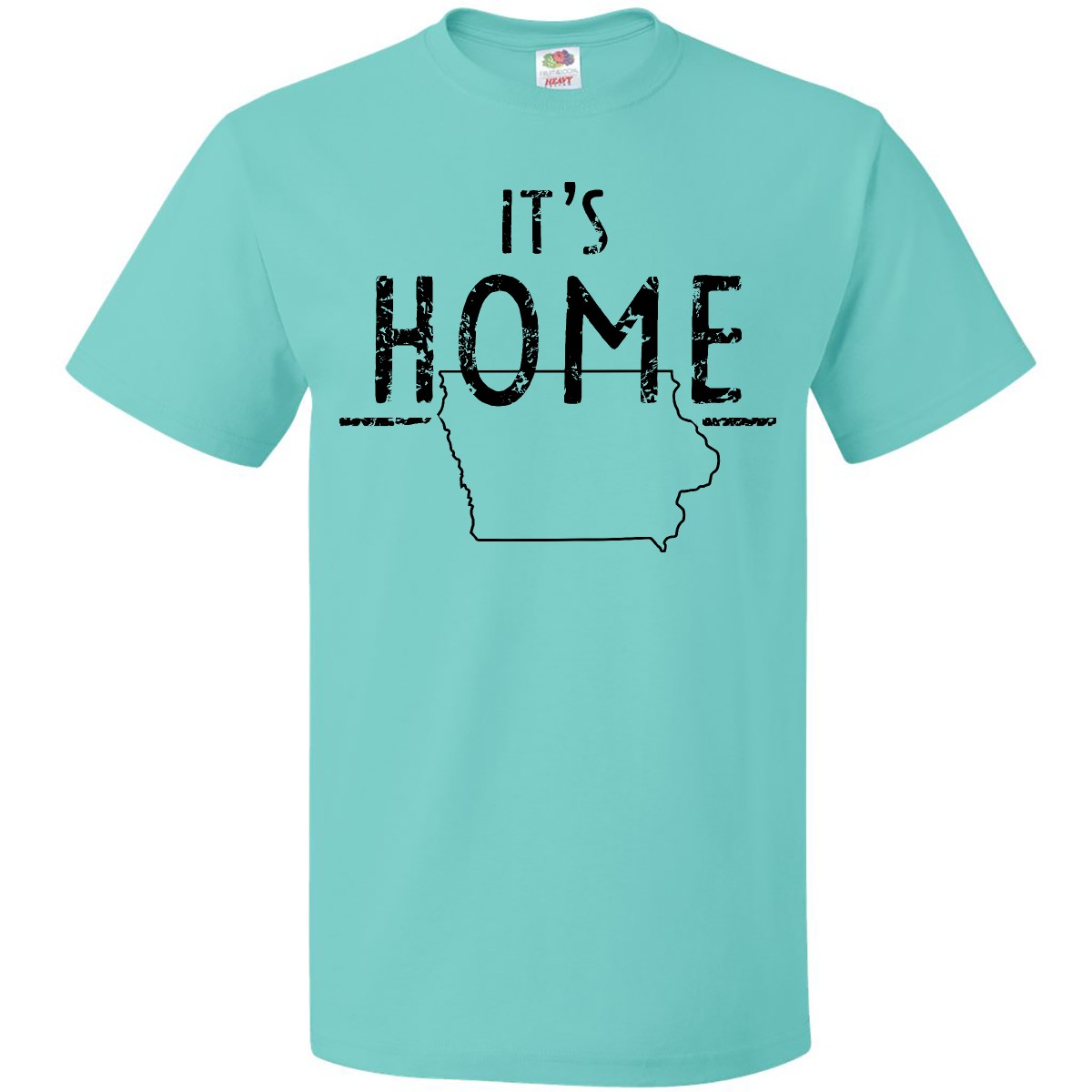 Inktastic It's Home- State Of Iowa Outline Distressed Text T-Shirt Des Moines - Picture 7 of 10